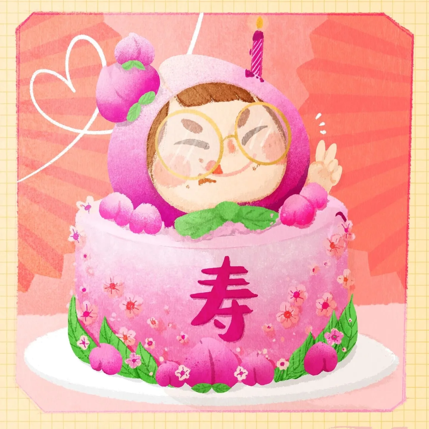 大寿桃！

 #momo #momotardo #birthday #birthdaycake #illustration #illustratorsoninstagram #illustrator #digitalillustration #digital #drawing #draw #colour #photoshop #イラストレーション #イラストレーター #イラスト #絵 #绘画 #画 #character
