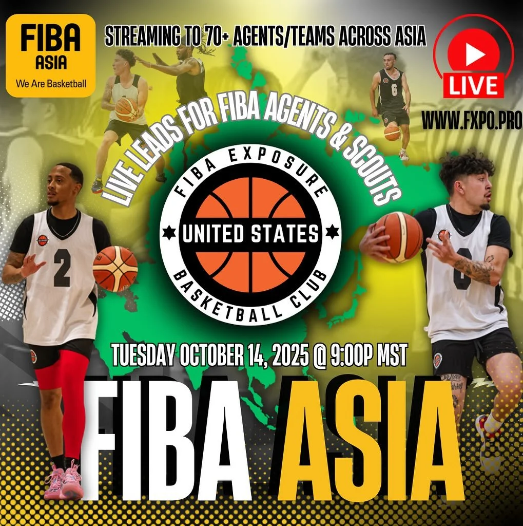 9:35
Posts fxpo.pro
This will be our second 8-week series of live-streaming to FIBA regions worldwide.
We kick-off tomorrow, Tuesday, October
14, 2025, at 9:00 PM MST!
This initiative connects agents and teams with top American players— the mos