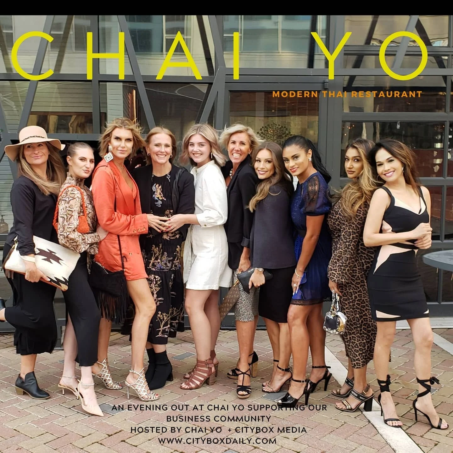 An Evening Out at Chai Yo to support the small businesses in our community. 
HOSTED BY
Deedee Niyomkul 
Owner. Executive Chef 
Chai Yo Modern Thai 
Tuk Tuk 
Nan Fine Dining @chaiyomodernthai
Maryan Aiken 
Founder
CityBox Media 
CityBox Daily @cityb