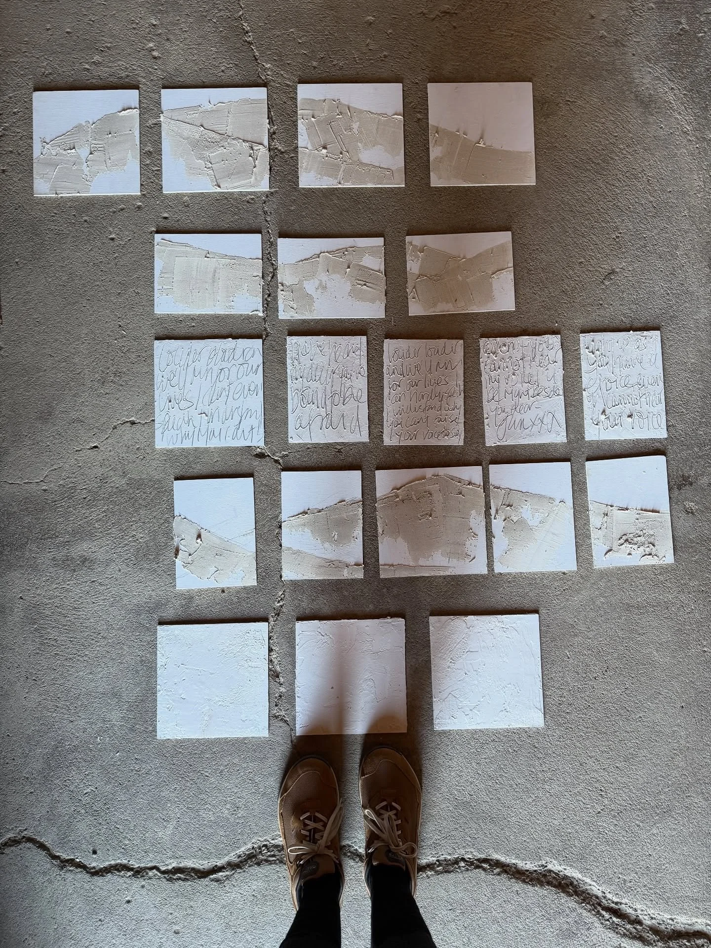 The materials I work with on my paintings are of great importance to me. I&rsquo;m obsessed by surface texture and always start with a natural plaster base which creates beautiful organic textures that breathe life into the painting .

More and more 