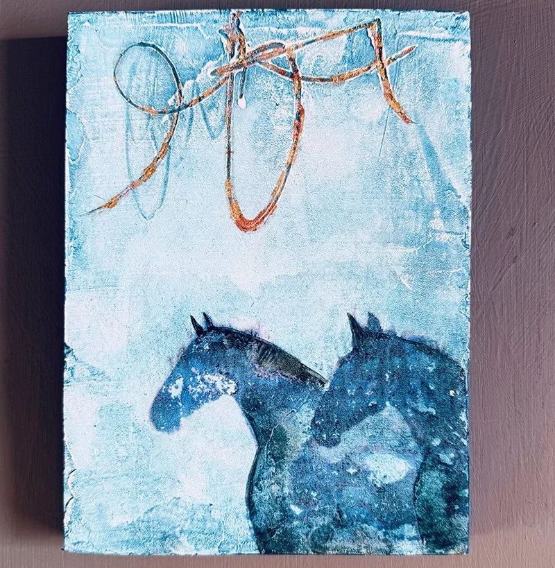 BLUE SHADOWS PASSING - Mini Painting
