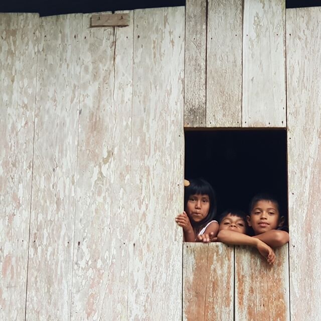 Nothing like the curiosity of kids, wherever you happen to be. In this case, a small village on the banks of the Napo River, deep in the Amazon jungle.