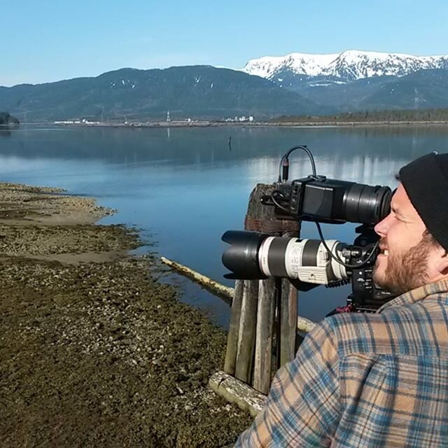 On location with Kyle Sandilands, capturing the morning light over Minette Bay - one of many visits to northern British Columbia to document the development of the LNG Canada project with Journeyman.