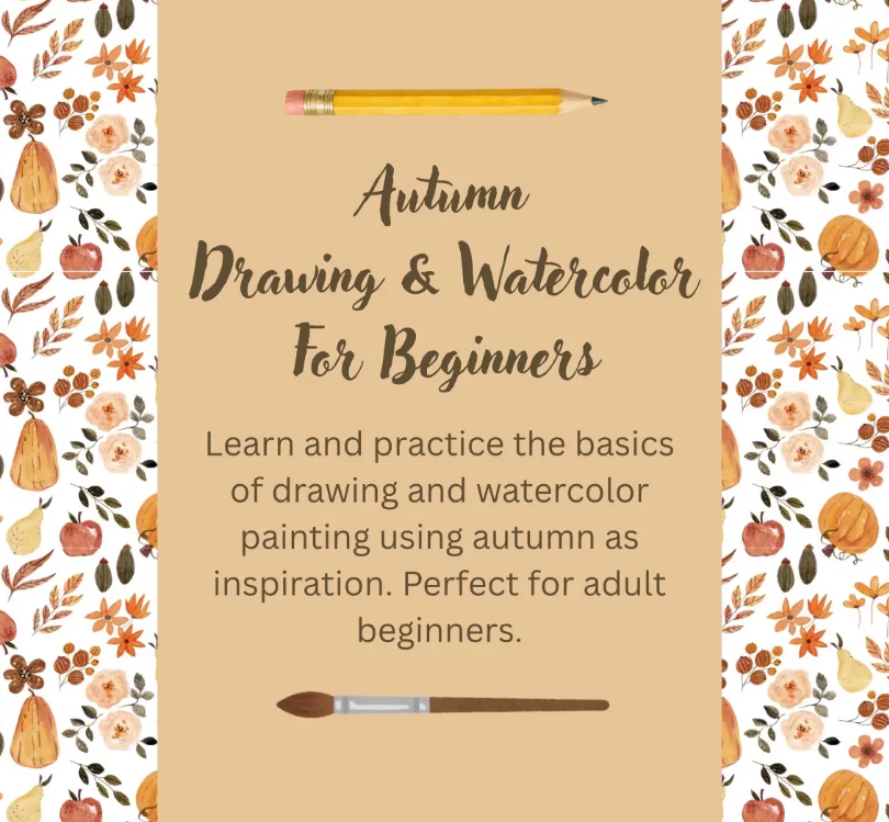Autumn Drawing and Watercolor