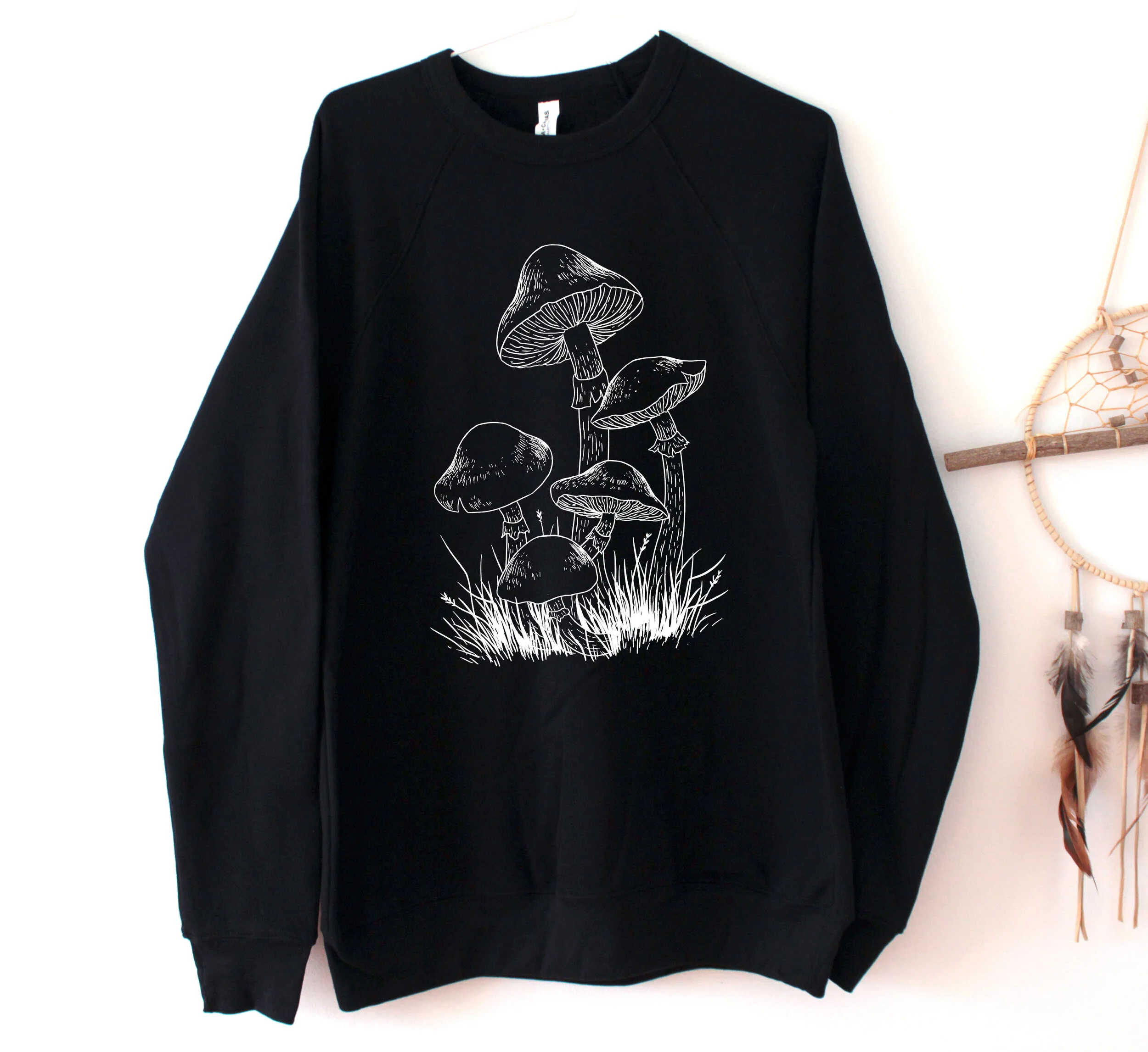 "Mushrooms" polycotton unisex crewneck sweatshirt
