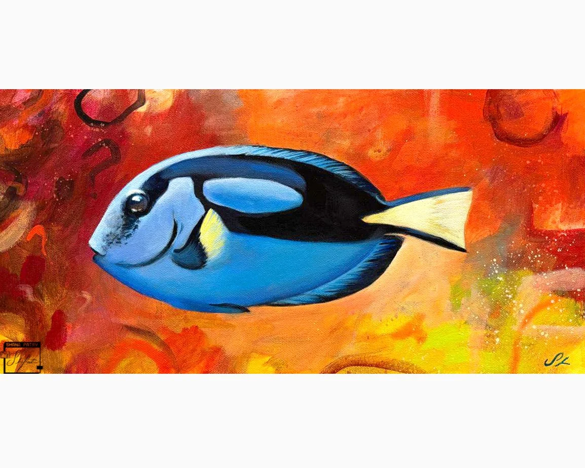 "Blue tang (dory)" 8x16 inches
