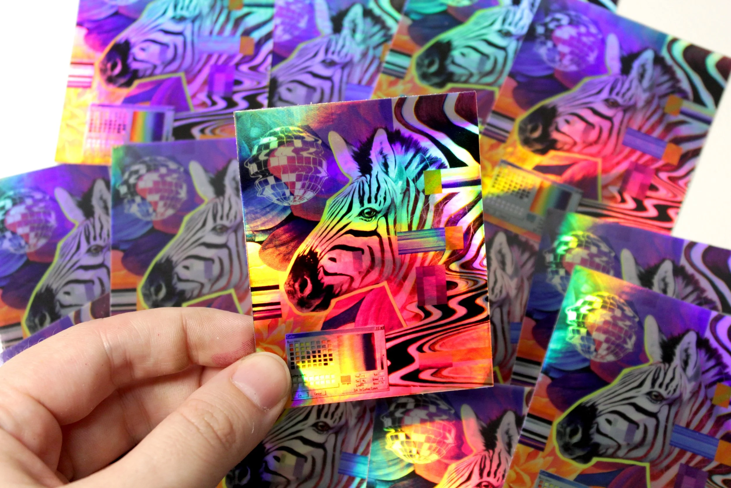 HOLO Disco zebra vinyl sticker