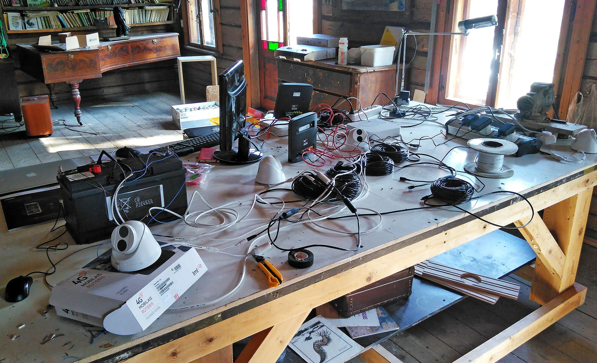  Preparation.  Signal and live view testing from security cameras.  