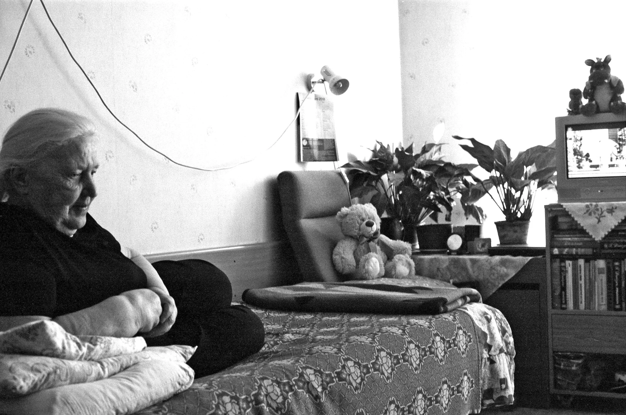 A TYPICAL ROOM IN THE NURSING HOME, SHARED BY 2 OCCUPANTS.