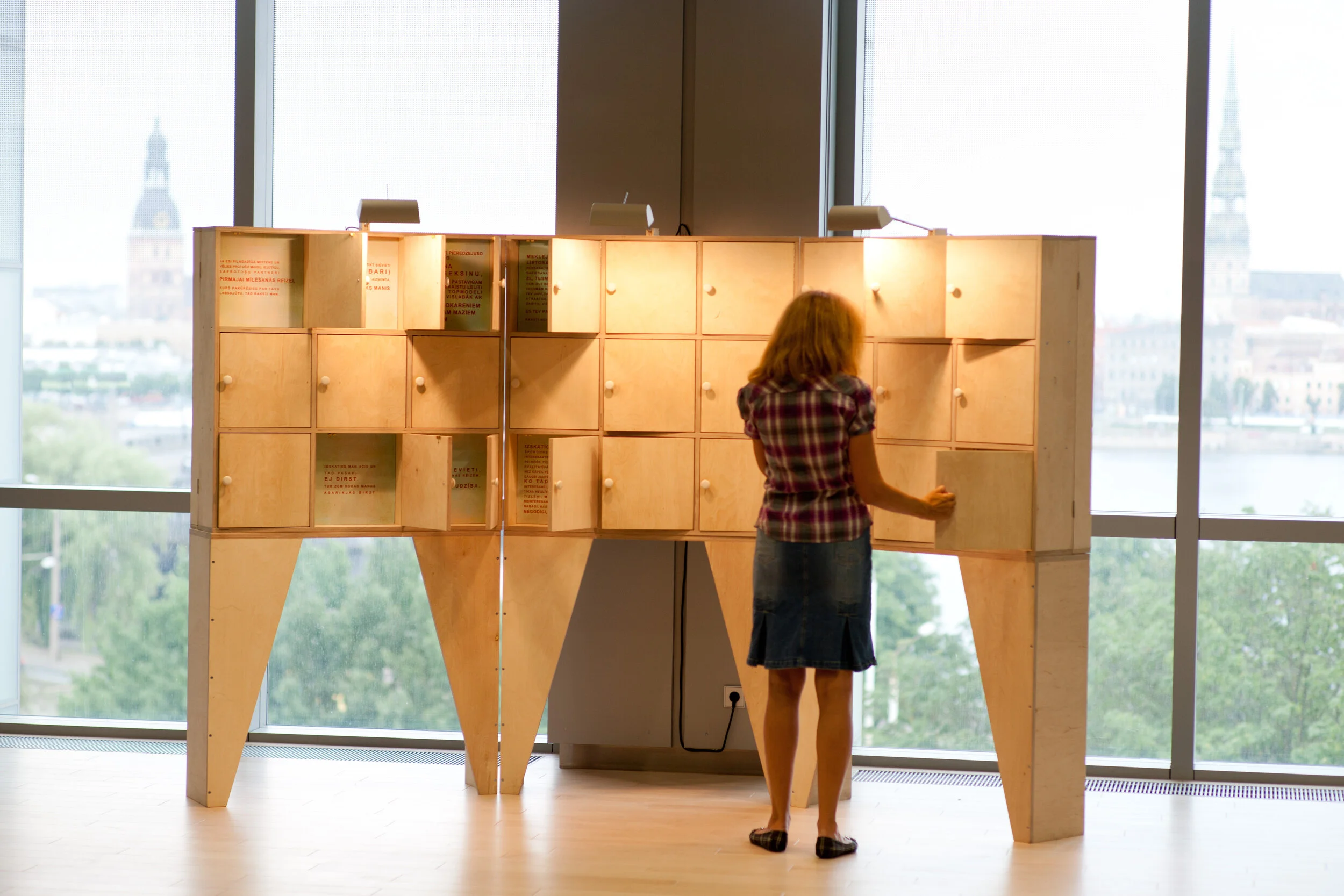 Cabinet of Folksongs as exhibited during the opening of the New National Library of Latvia 