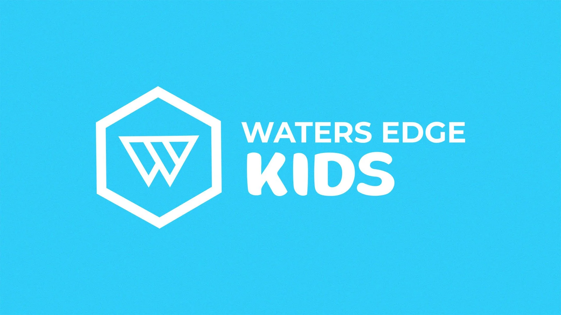 waters edge kids logo on sky blue background