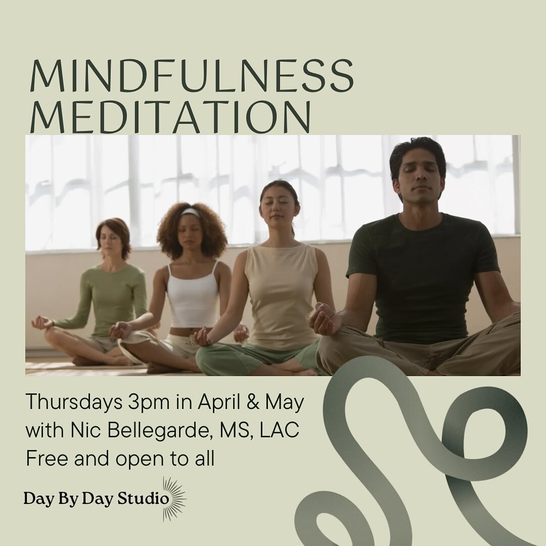 Join Nic for a free Mindfulness Meditation class on Thursdays at 3pm! Begins April 4th. 

Mindfulness is the quality of being attentive to the present moment, and is fundamental for increasing mental wellbeing. This beginner&rsquo;s mindfulness medit