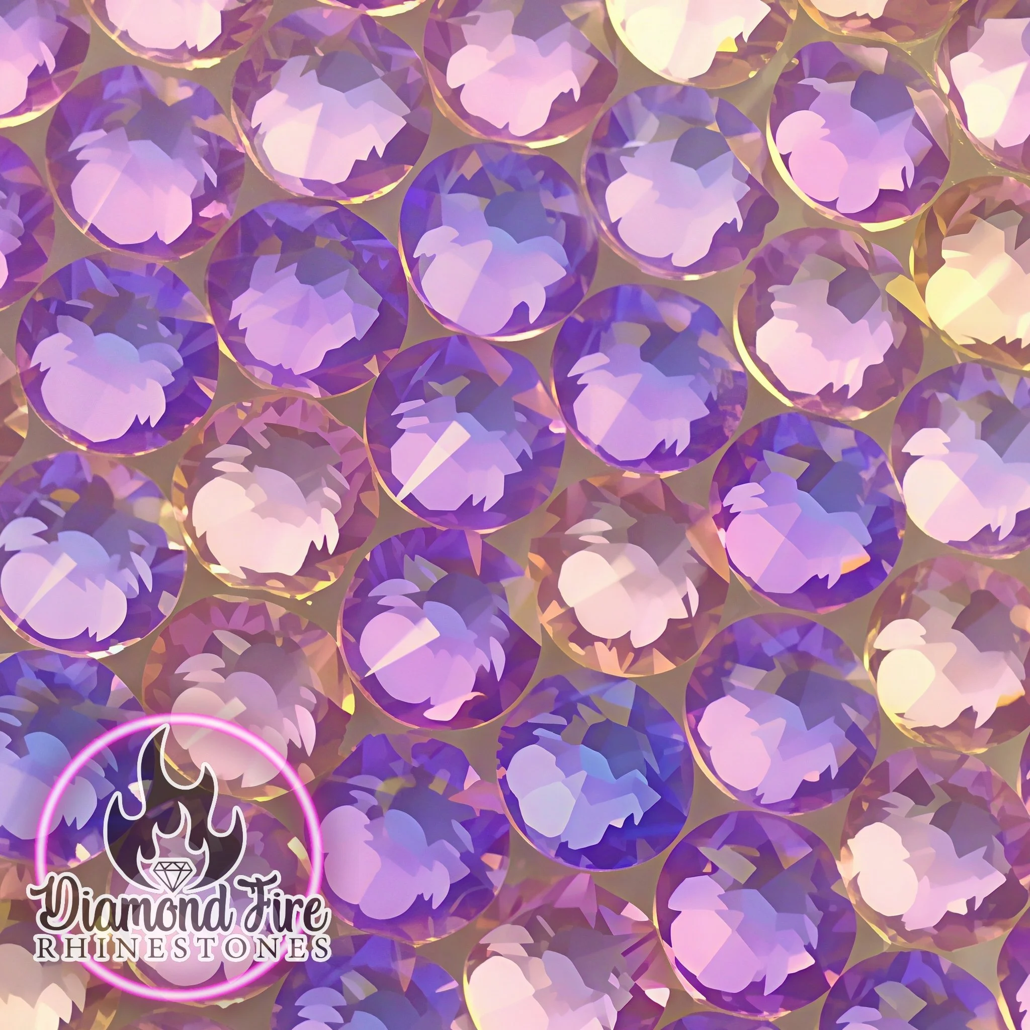Brilliant 8x8 Cut Purple Velvet Flatback Glass Rhinestones