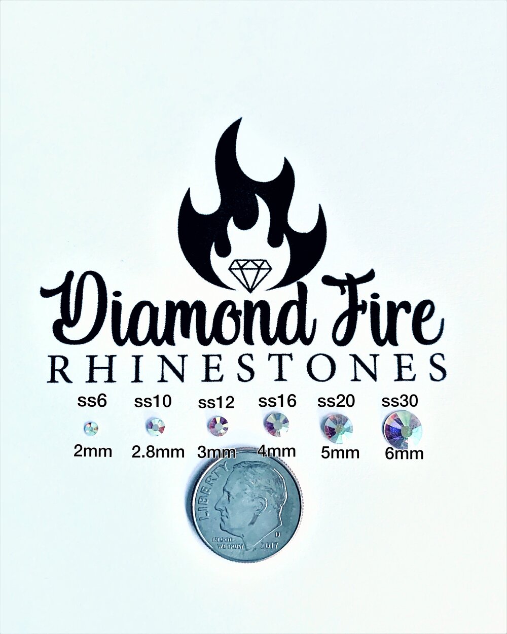 SW Diamante Effect Color 8big 8small Facets NO Hot Fix Rhinestones