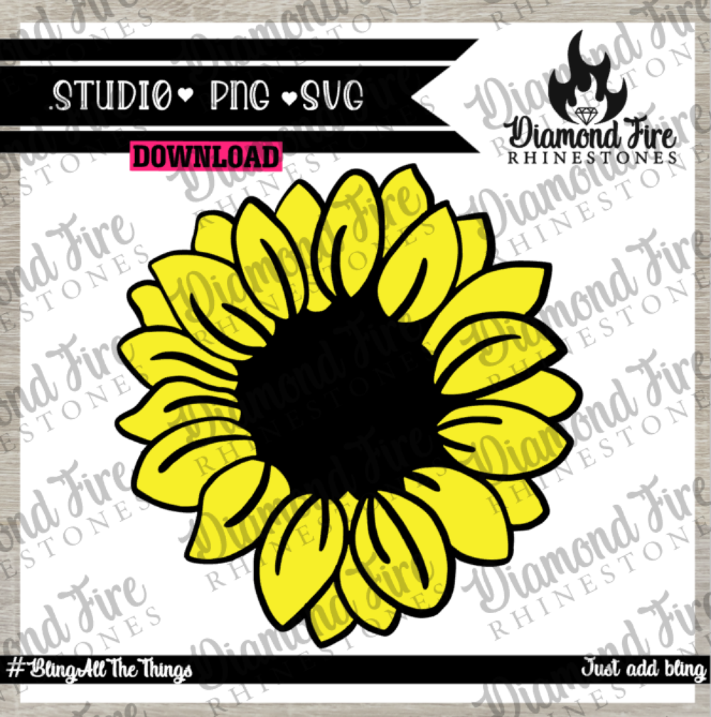 Download Sunflower Svg Cut File Jpeg Printable Png Diamond Fire Rhinestones