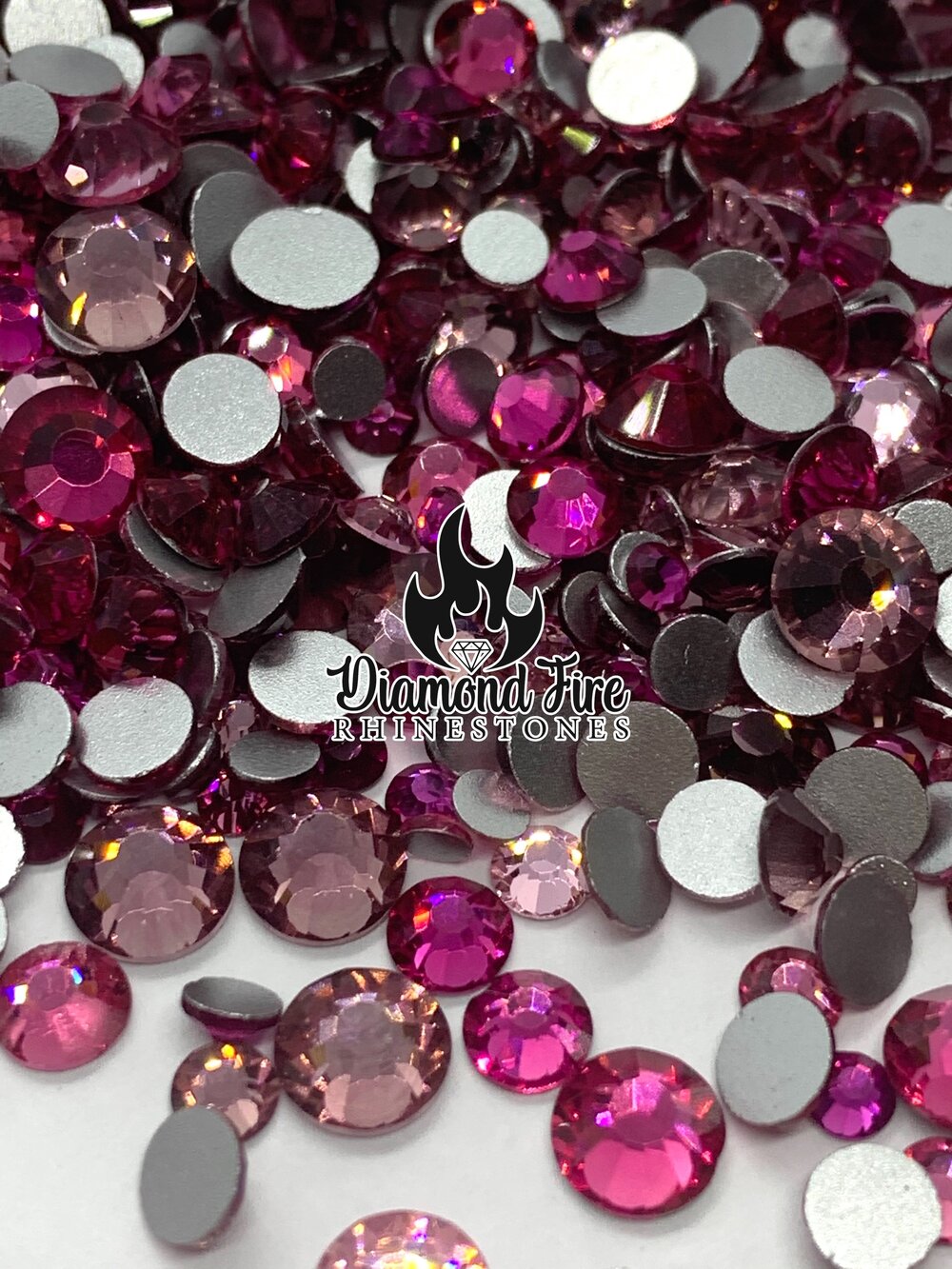Neon Rose Glass Rhinestone Mix — Diamond Fire Rhinestones