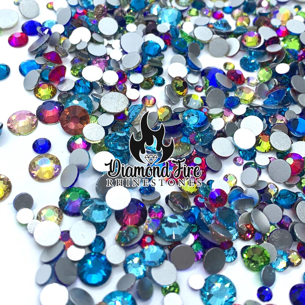 Rainbow Fish Glass Rhinestone Mix — Diamond Fire Rhinestones