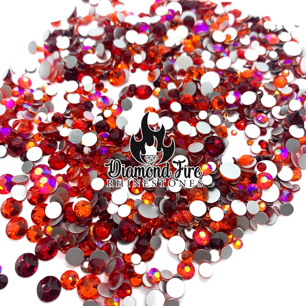 Fireball Glass Rhinestone Mix — Diamond Fire Rhinestones