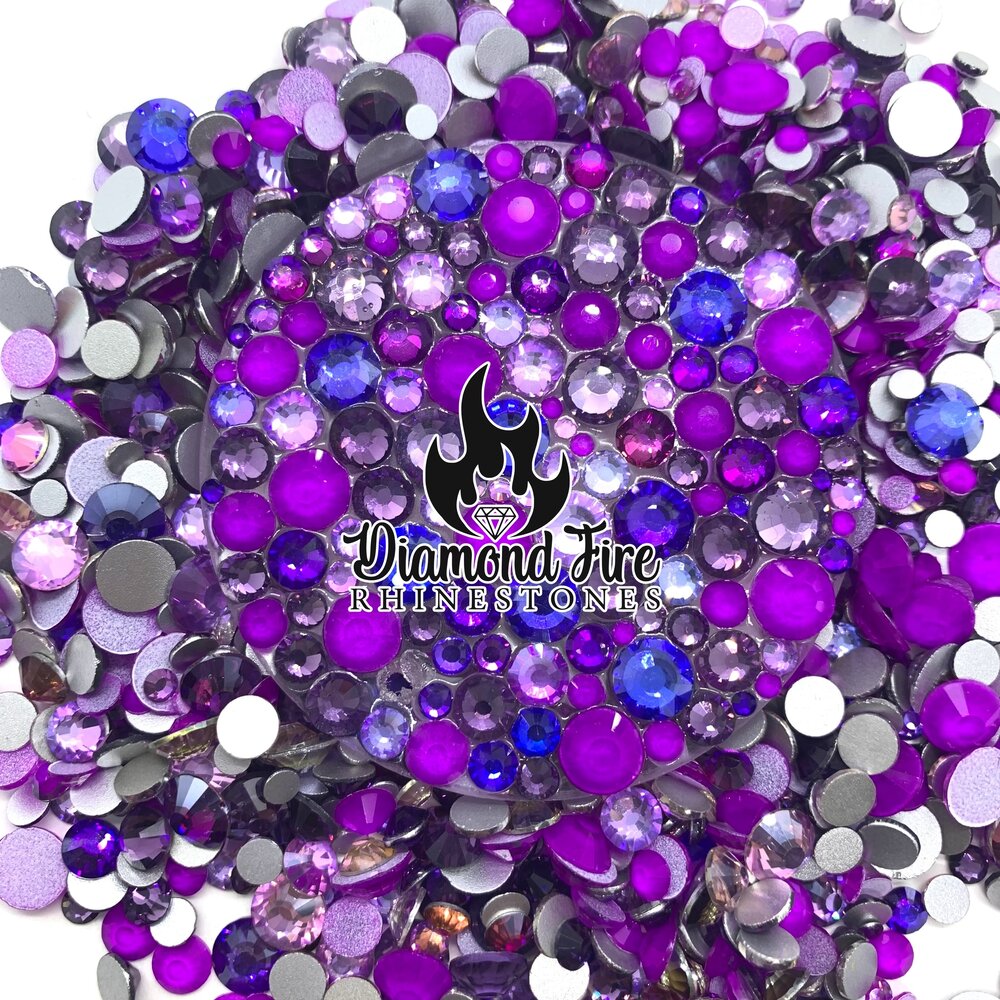 Purple People Eater Glass Rhinestone Mix — Diamond Fire Rhinestones