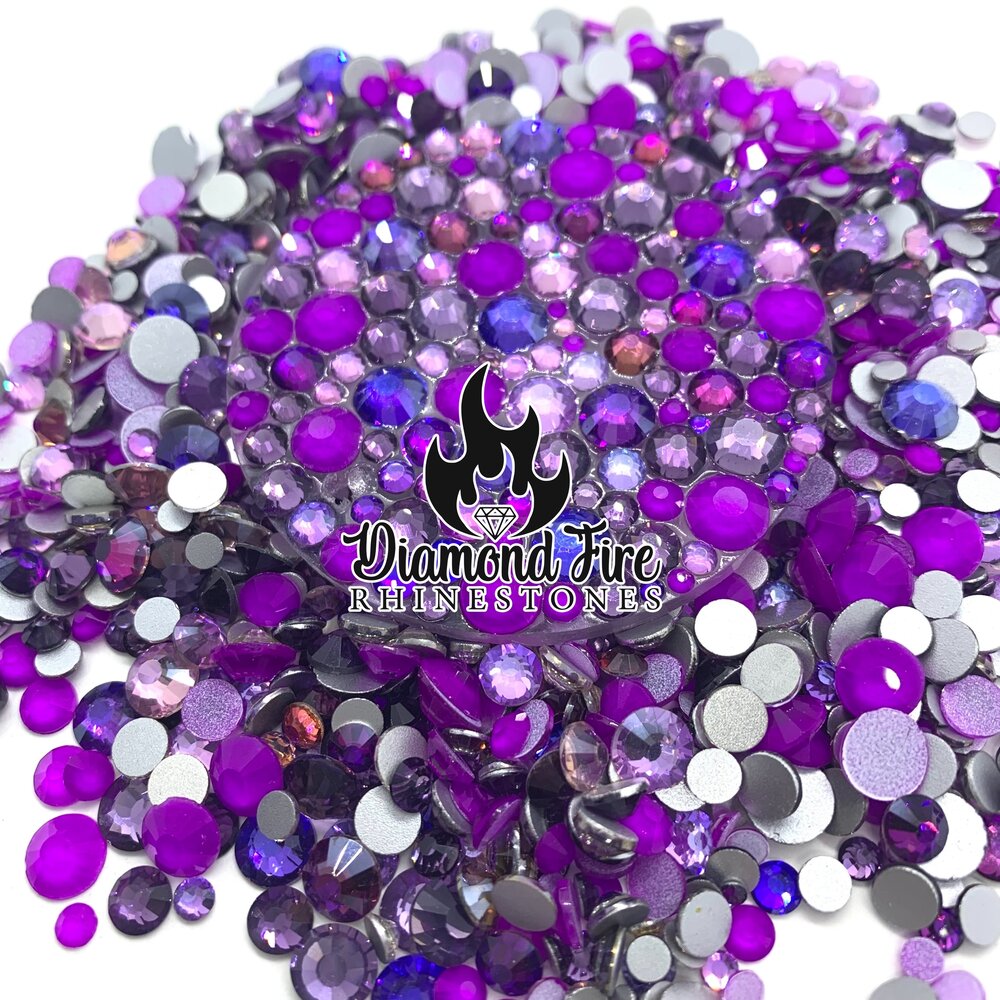 Flatback Fiery Purple Opal Glass Rhinestones — Diamond Fire