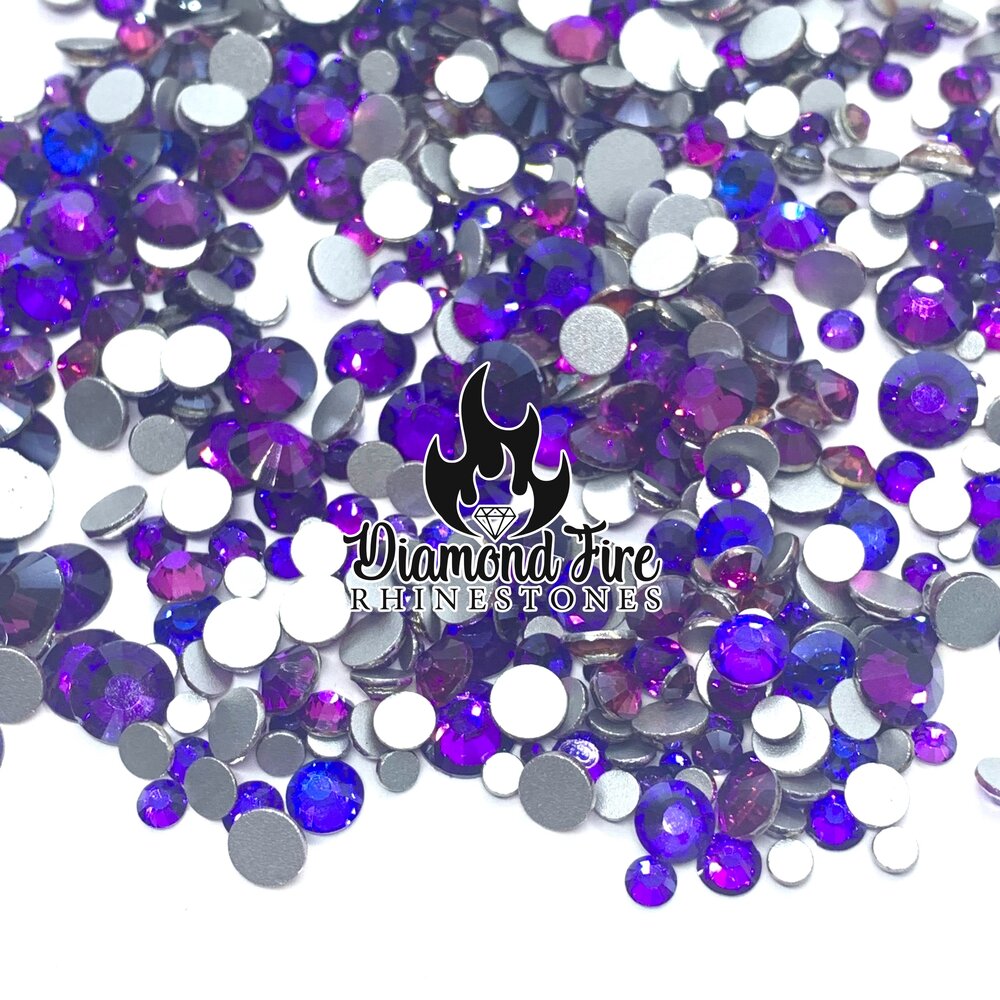 New Coating Purple Glass Rhinestone Mix — Diamond Fire Rhinestones