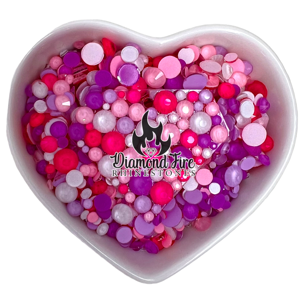 Bling Hearts - Pink and Red Rhinestones - Want2Scrap
