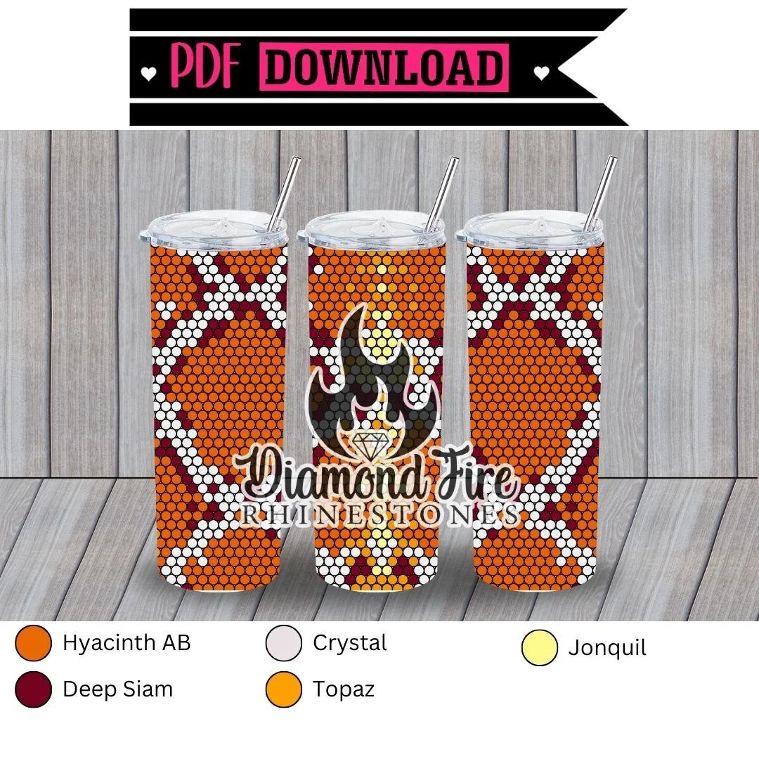 Fire Snakeskin 30oz Skinny Straight ss20 Pattern — Diamond Fire Rhinestones