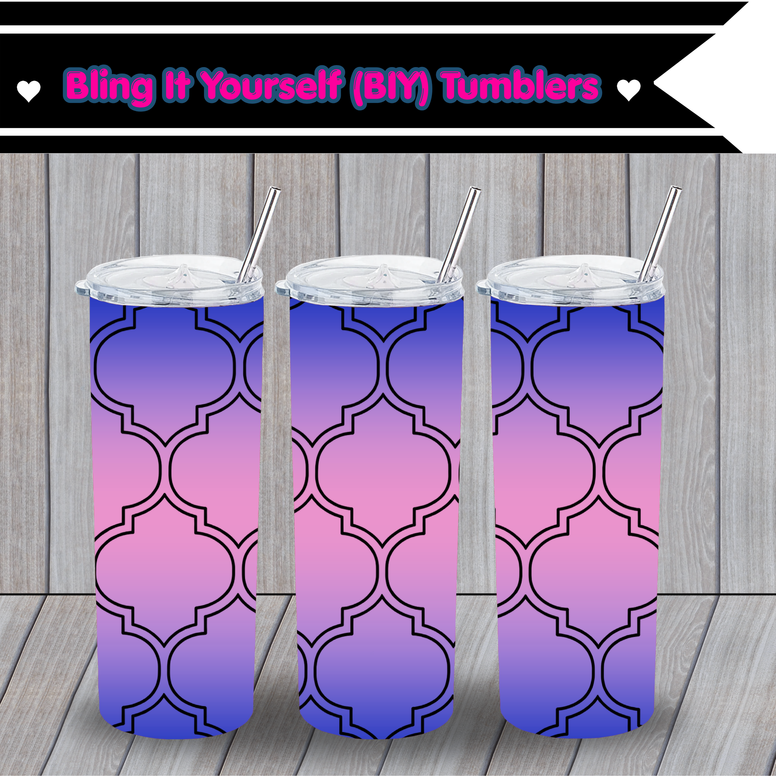 Bling It Yourself (BIY) Arabesque Sublimation Tumbler