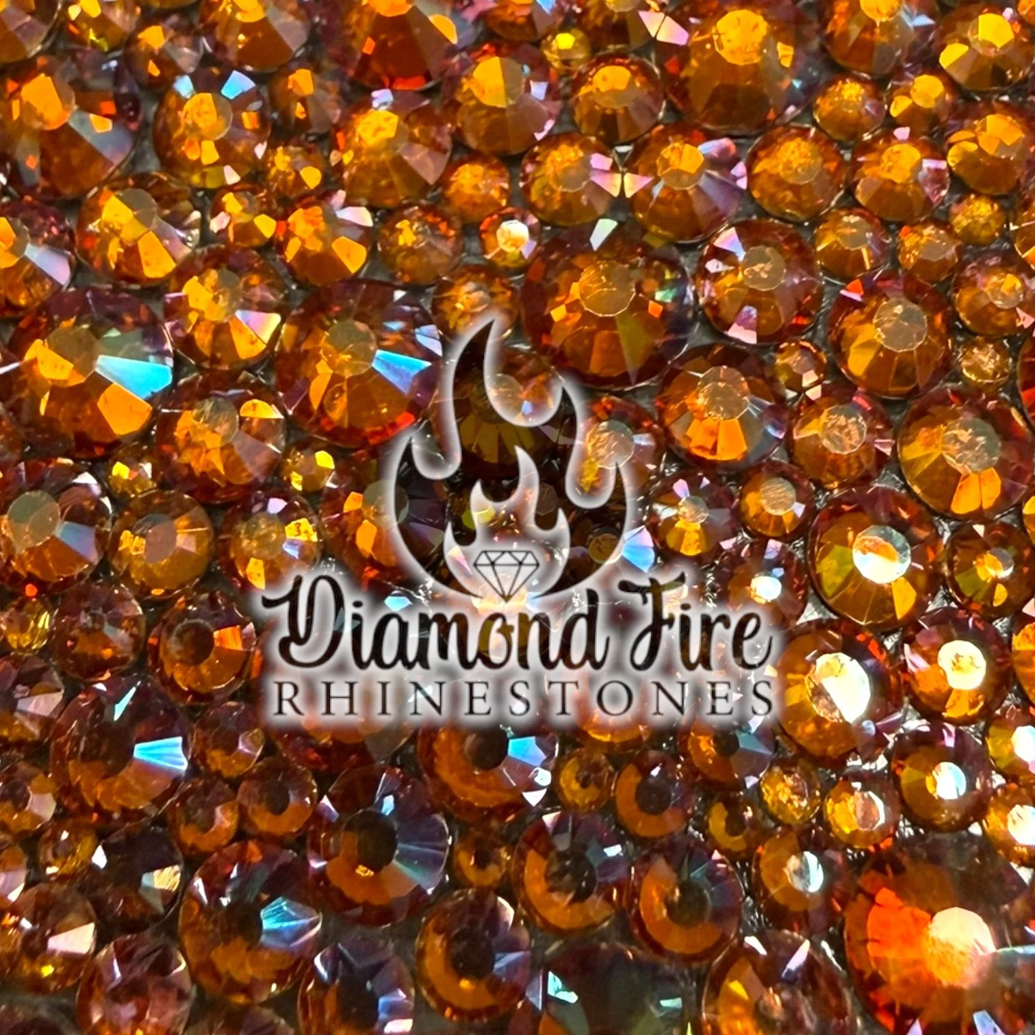 Flatback Amber Glass Rhinestones