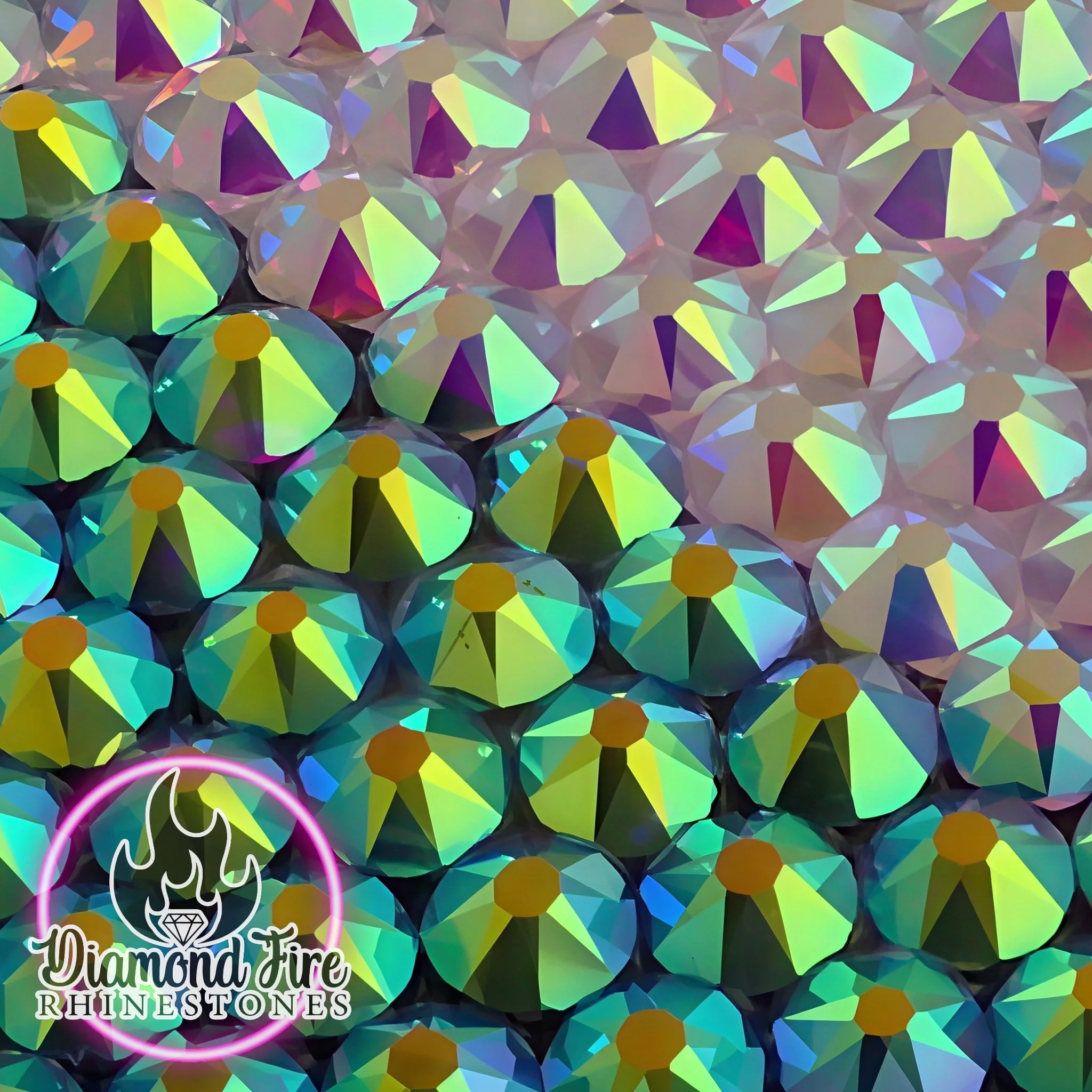 Brilliant 8x8 Cut Transparent AB Flatback Glass Rhinestones