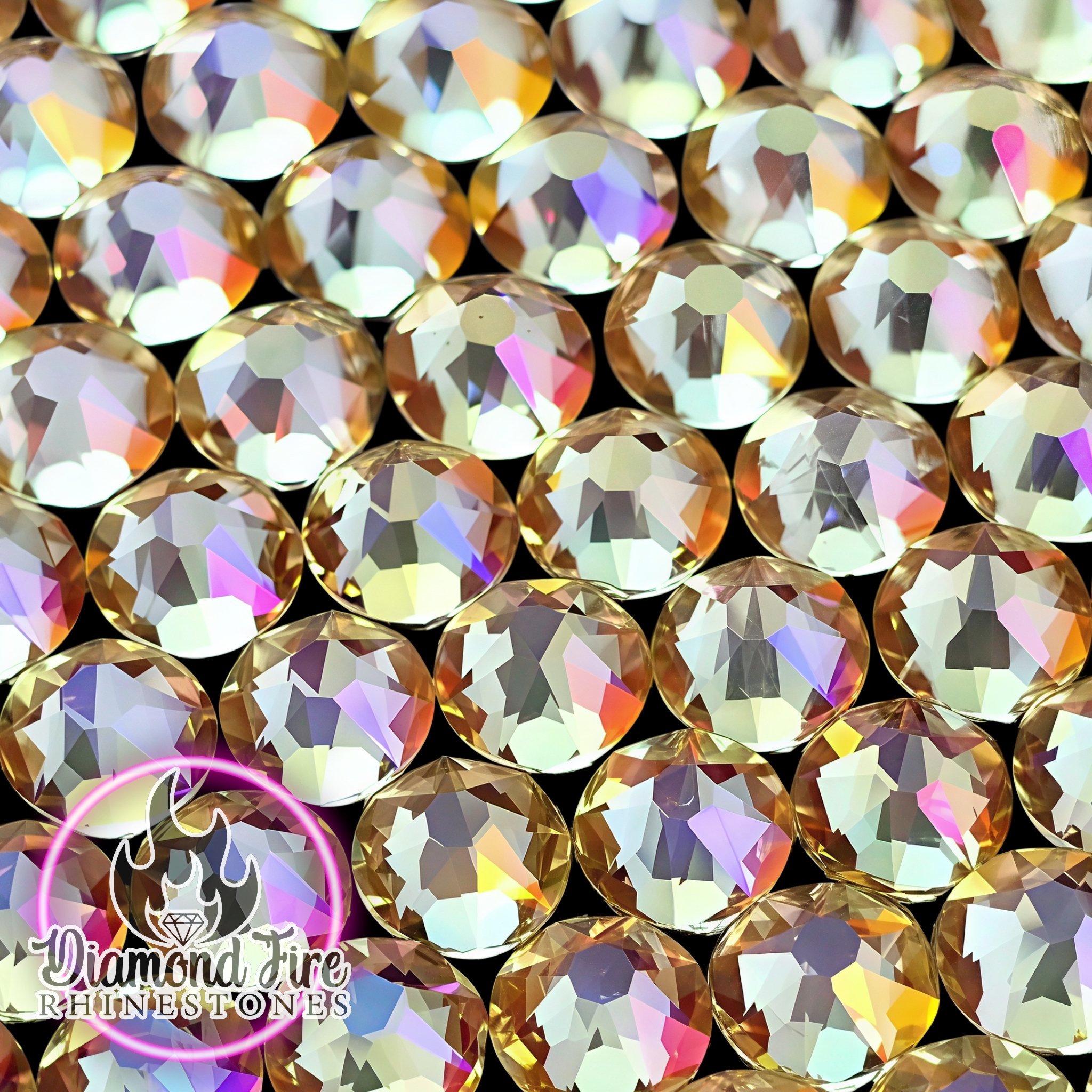 Brilliant 8x8 Cut Desert Rose Water Lily Flatback Glass Rhinestones