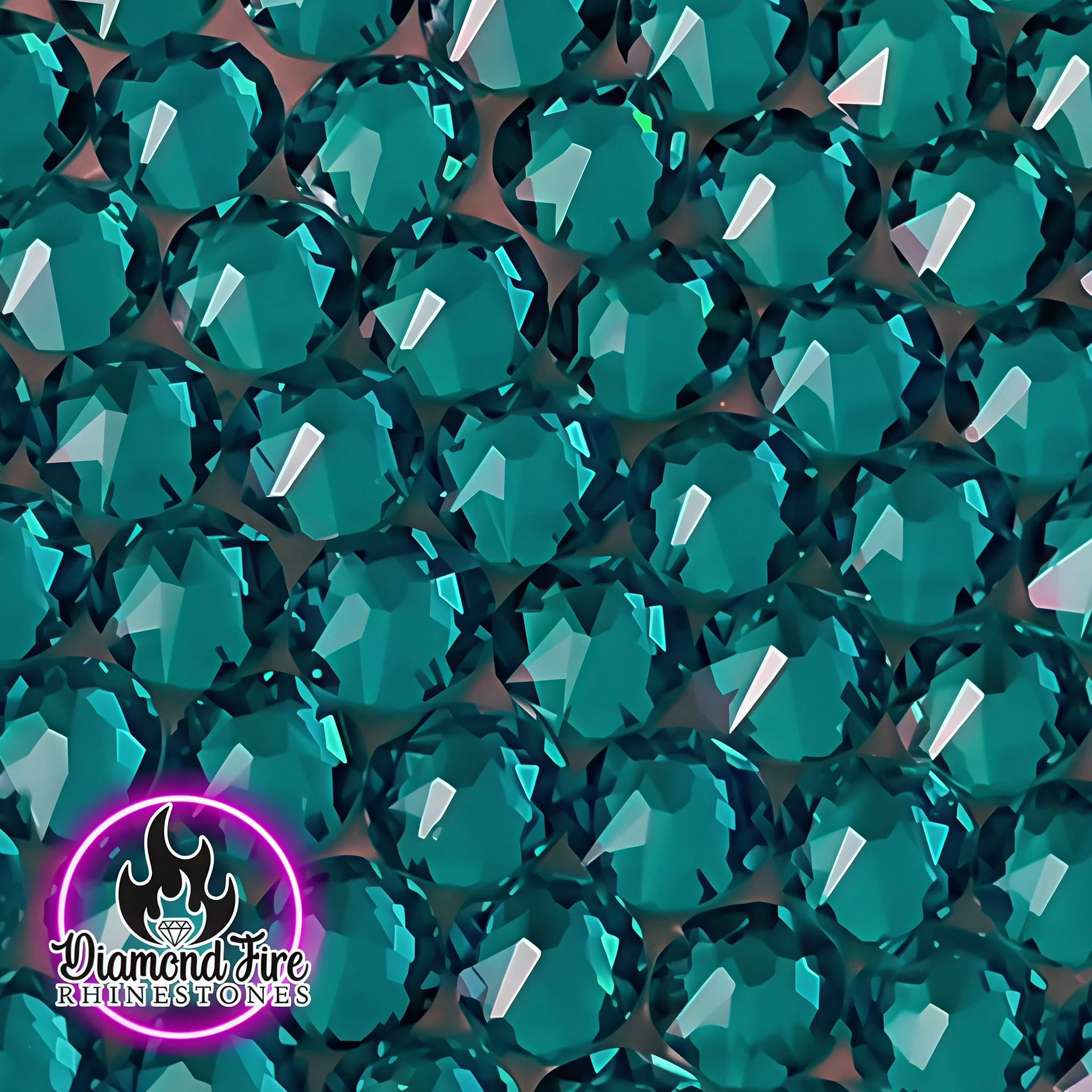Brilliant 8x8 Cut Blue Zircon Flatback Glass Rhinestones
