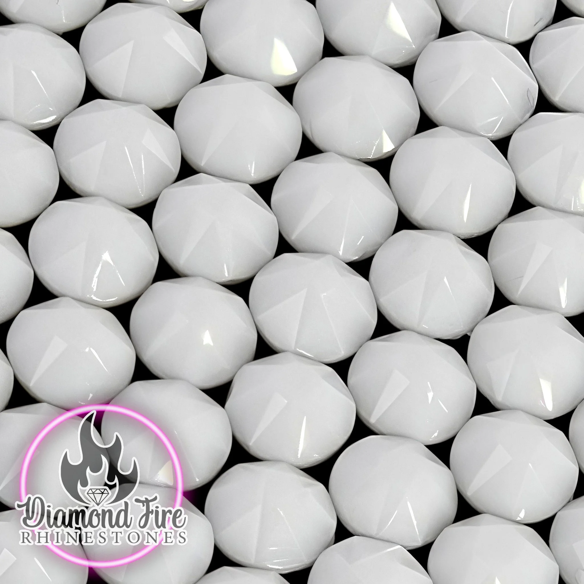 Brilliant 8x8 Cut Solid White Flatback Glass Rhinestones