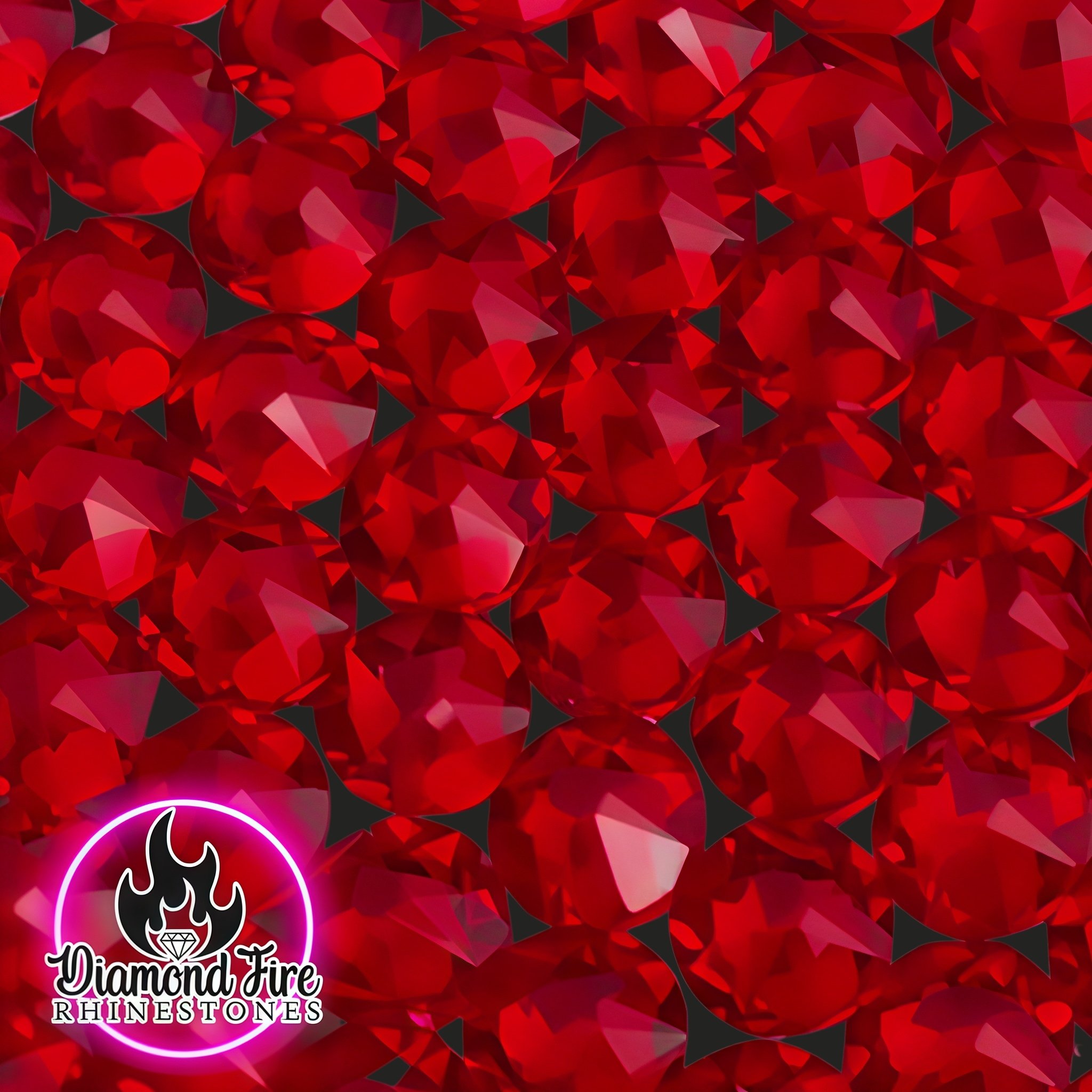 Brilliant 8x8 Cut Light Siam Flatback Glass Rhinestones