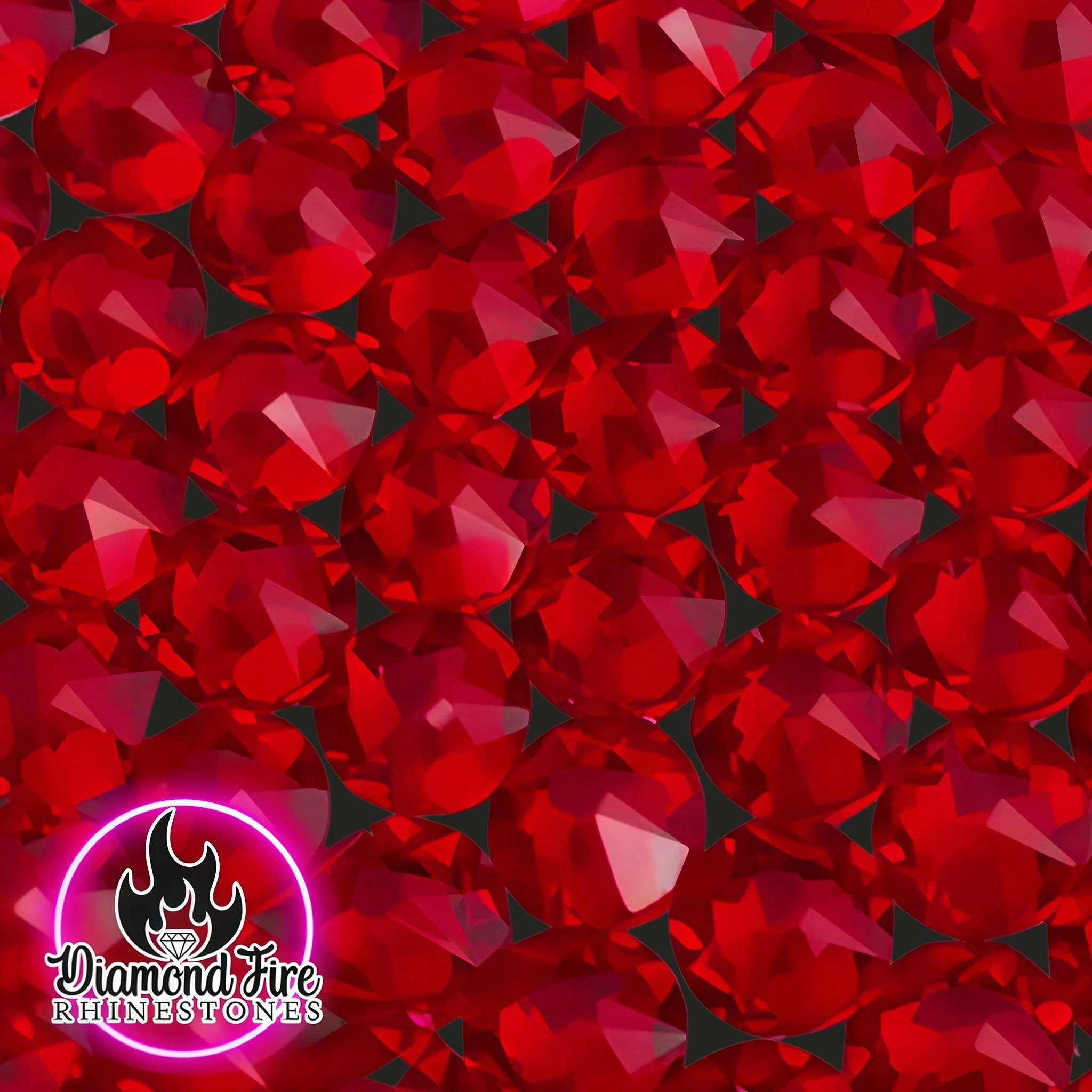 Brilliant 8x8 Cut Light Siam Flatback Glass Rhinestones