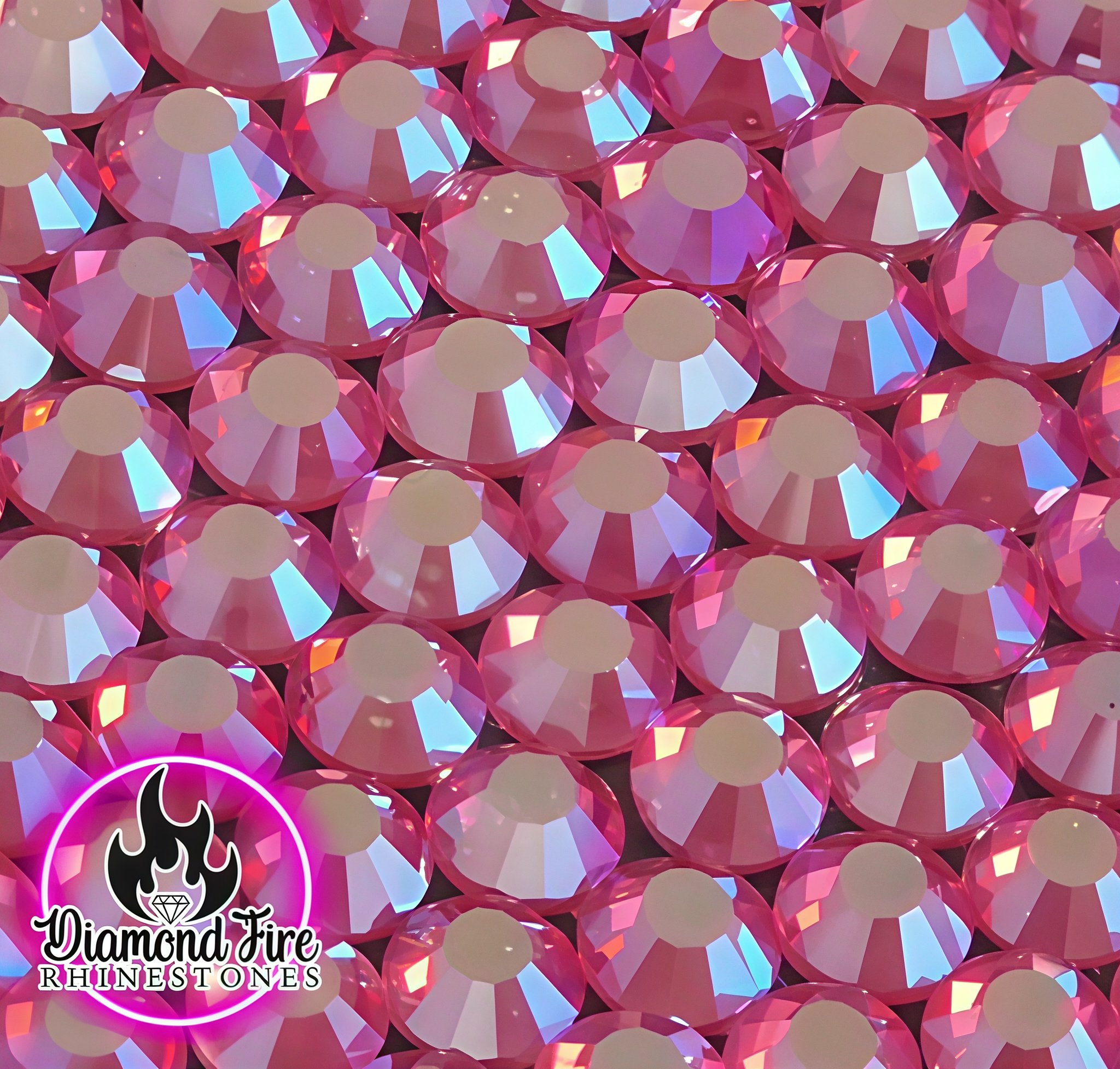 Flatback Celestial Rose Glass Rhinestones