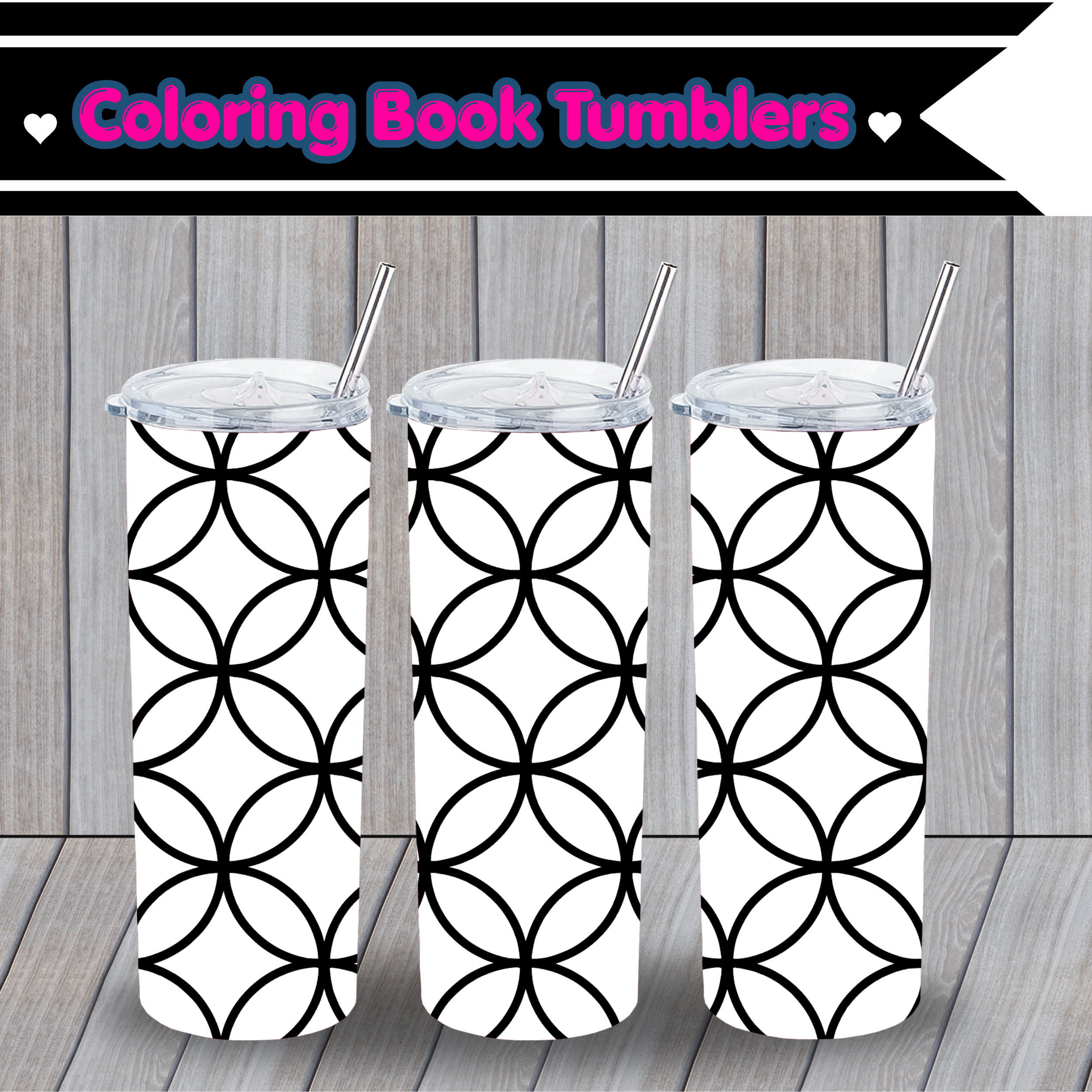 Geo Circles Coloring Book Tumbler