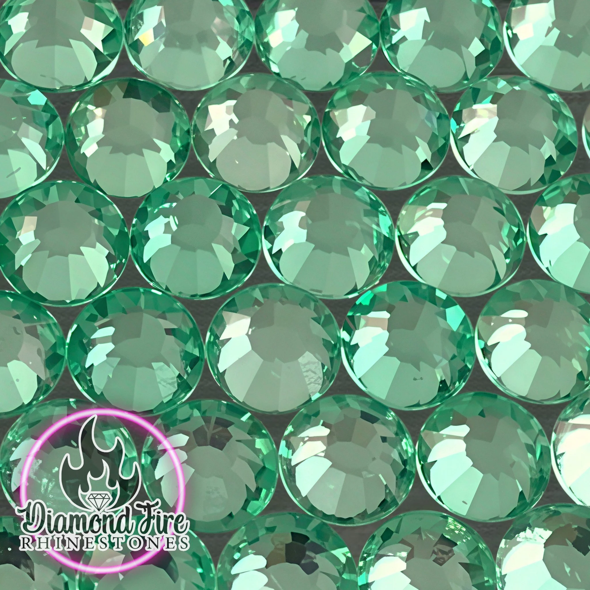 Flatback Wintergreen Glass Rhinestones