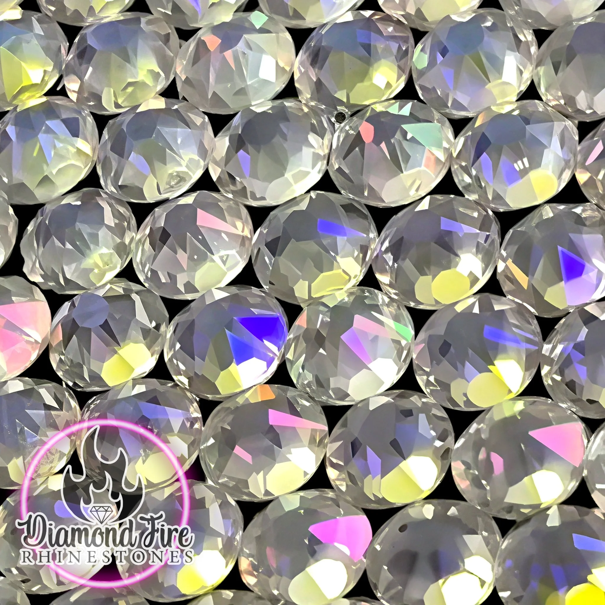 Brilliant 8x8 Cut Starry Sky Flatback Glass Rhinestones