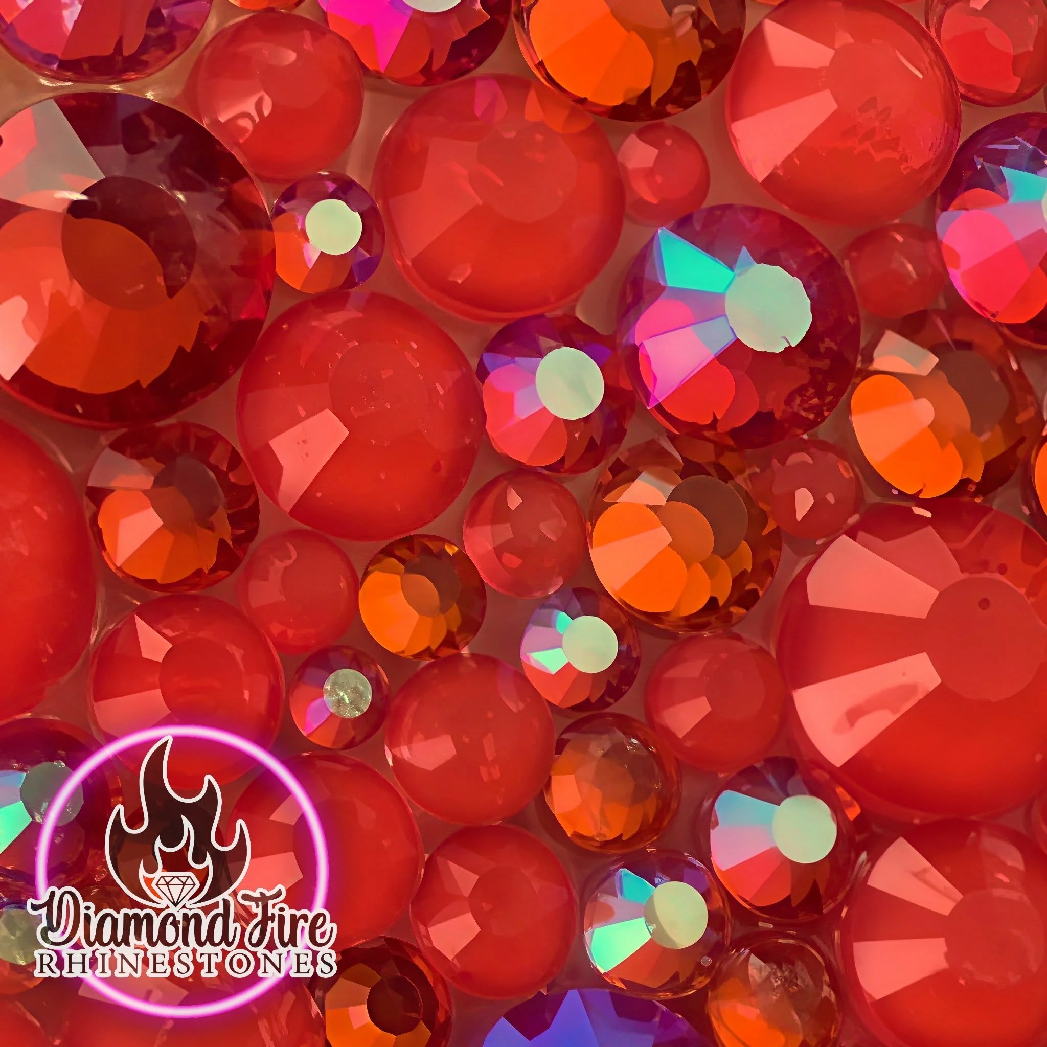 Orange Pop Custom Glass Rhinestone Mix