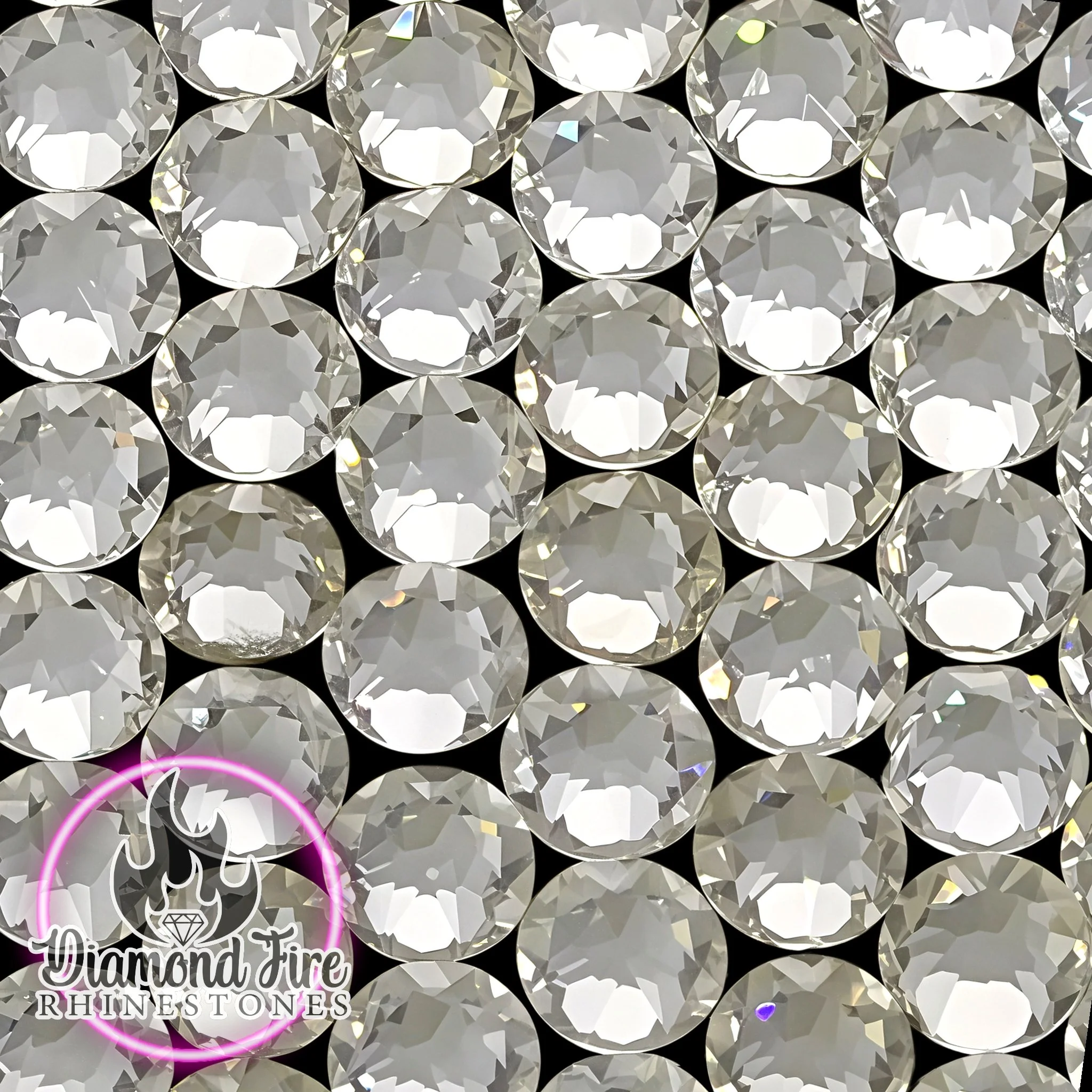 Brilliant Flatback Crystal 8x8 Cut Glass Rhinestones