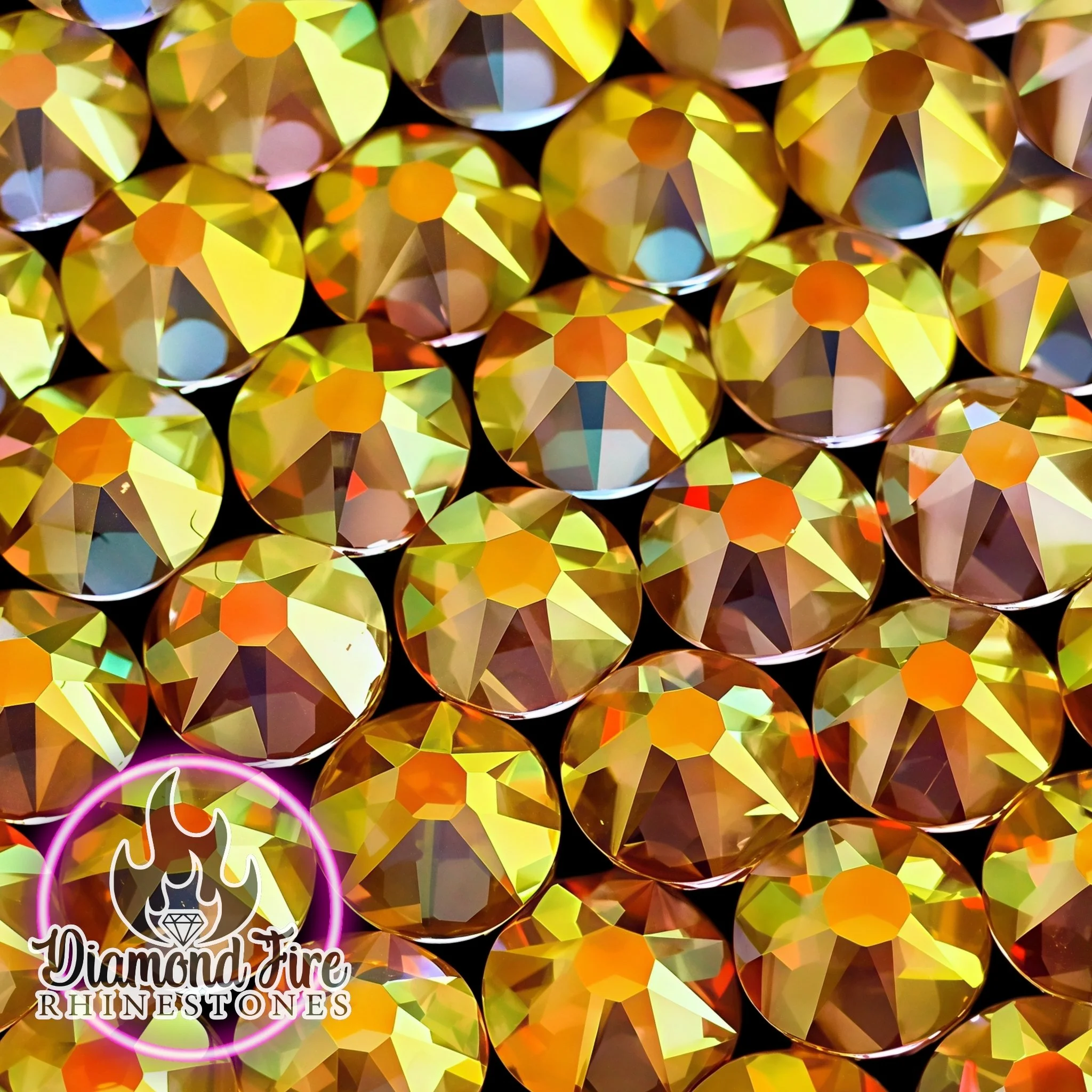 Brilliant 8x8 Cut Sunlight Flatback Glass Rhinestones
