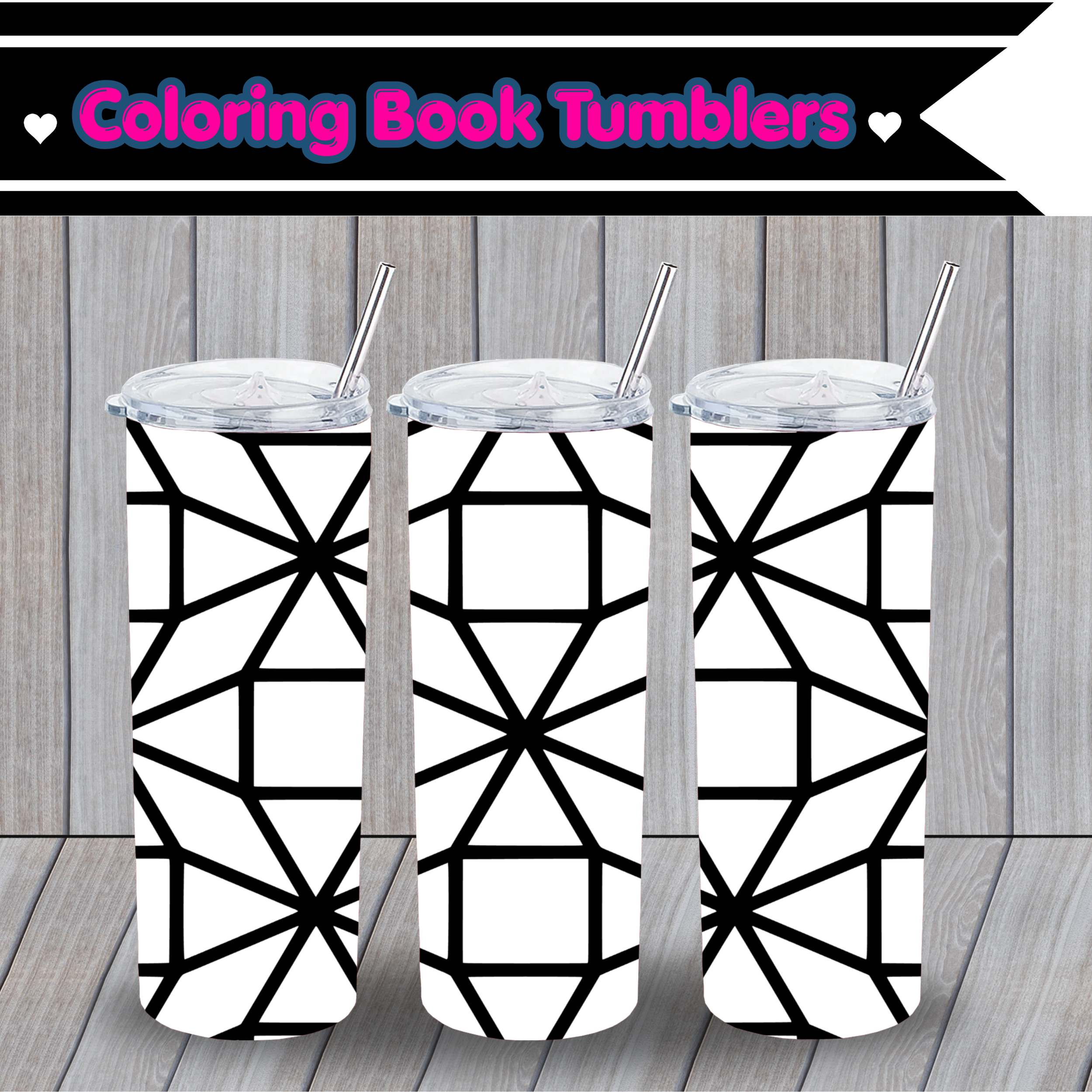 Trippy Diamonds Coloring Book Tumbler