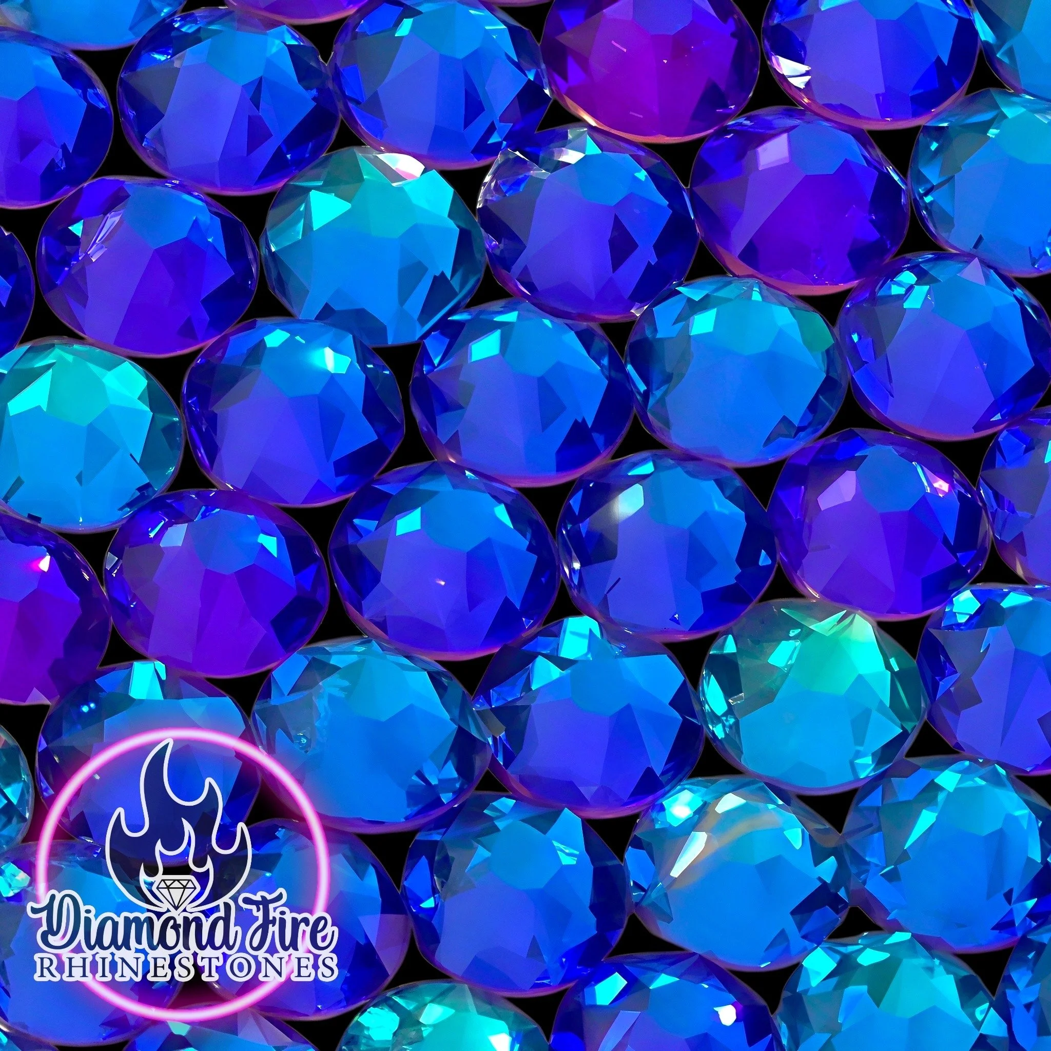 Brilliant 8x8 Cut Dream Capri Flatback Glass Rhinestones