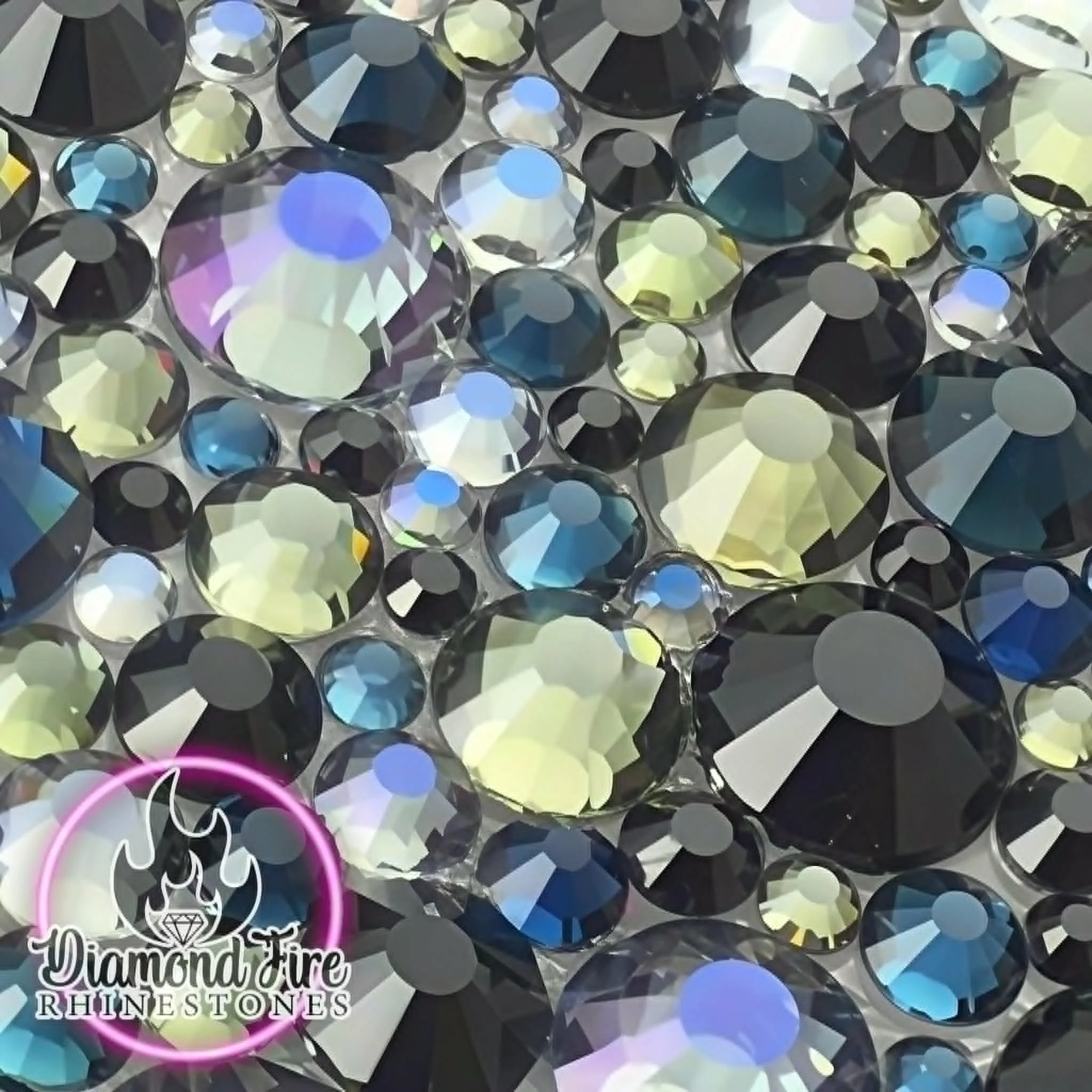 Stormy Skies Glass Rhinestone Mix