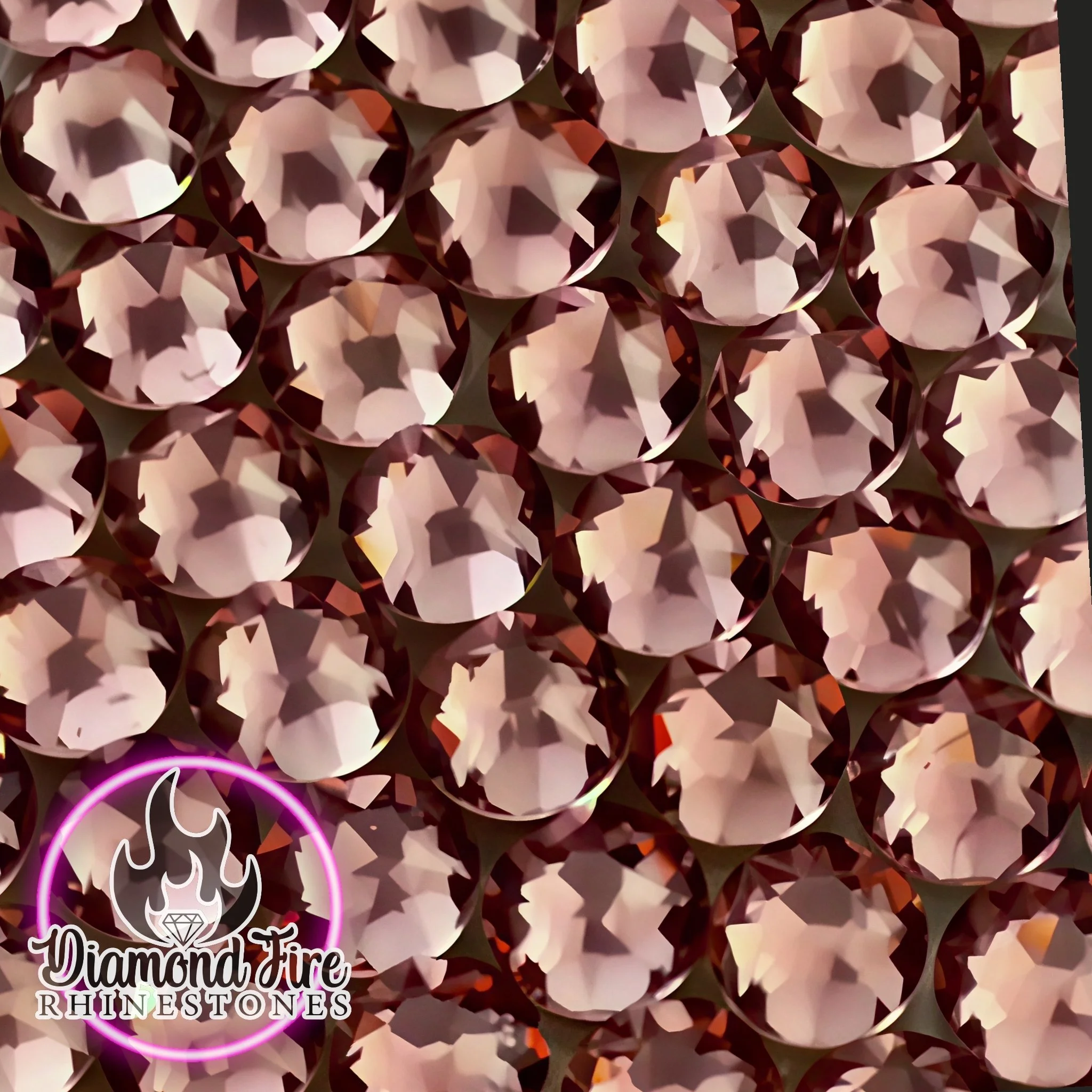 Brilliant 8x8 Cut Light Amethyst Flatback Glass Rhinestones
