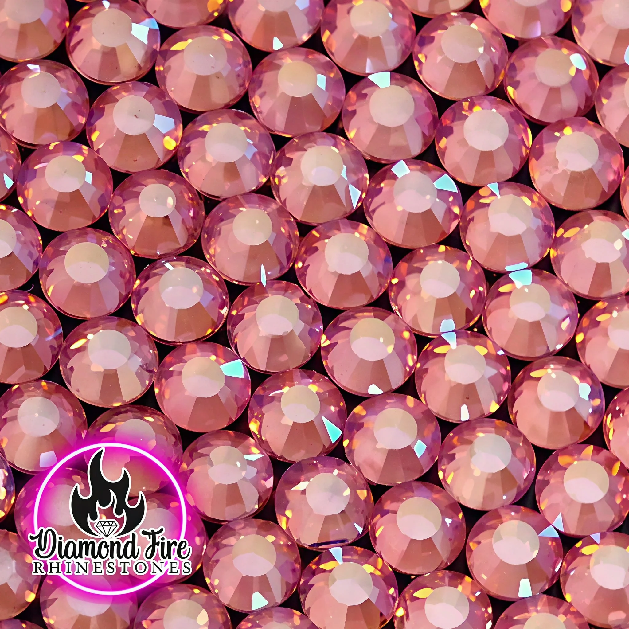 Flatback Celestial Light Pink Glass Rhinestones