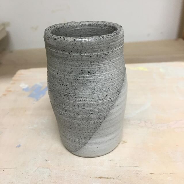 Getting closer.
I&rsquo;ve always loved the look of damp clay before it&rsquo;s fired so I&rsquo;m super pleased with this stony gray clay. 
I&rsquo;m hoping to offer three clays: black, gray, and brown.  Hematite, granite and super speckled?  Still 