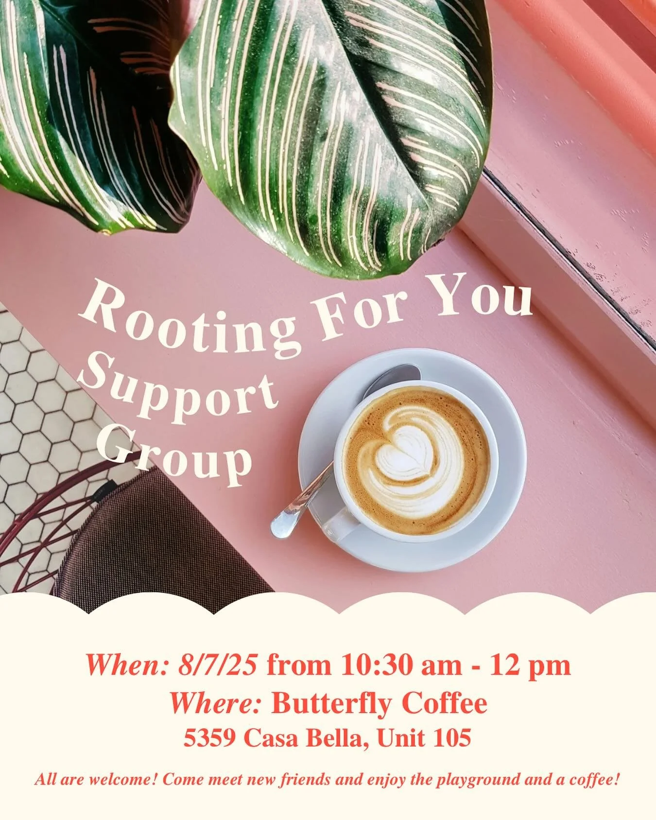 Support Group is coming up on Thursday and we&rsquo;re taking it on the road! The @alamocitybreastfeeding office building is getting a facelift, so we&rsquo;re meeting at Butterfly Coffee instead!

Join us 8/7 from 10:30-12 for coffee or tea, connect
