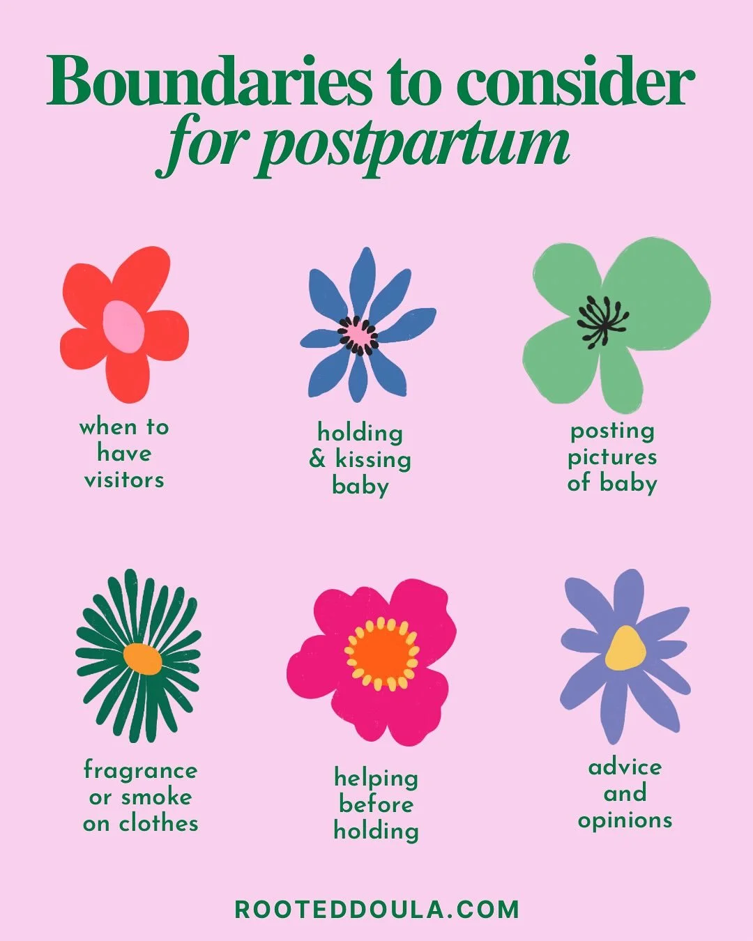 🌺 Don&rsquo;t skip postpartum planning, y&rsquo;all! Get on the same page with your partner and make sure to share your wishes with your doula, friends, and family, so everyone can show up to support you in the best ways possible 🫶

#postpartumdoul